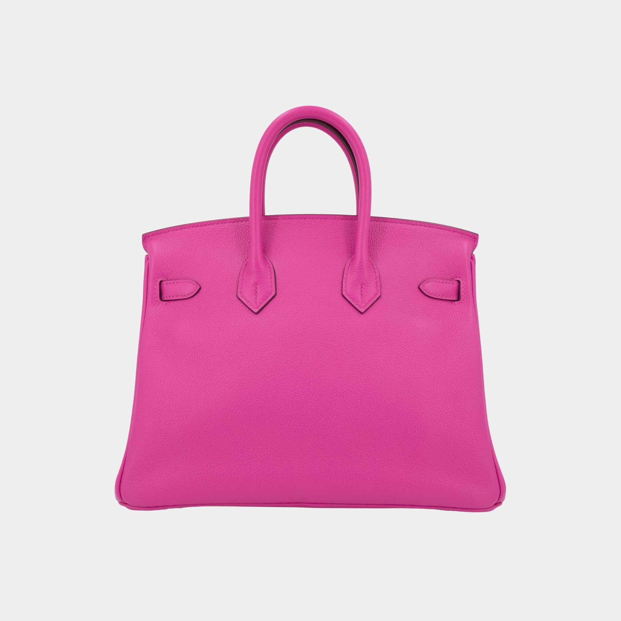 Hermes Birkin 25 Verso Taurillion Novillo Magnolia/Capucine PHW, Back