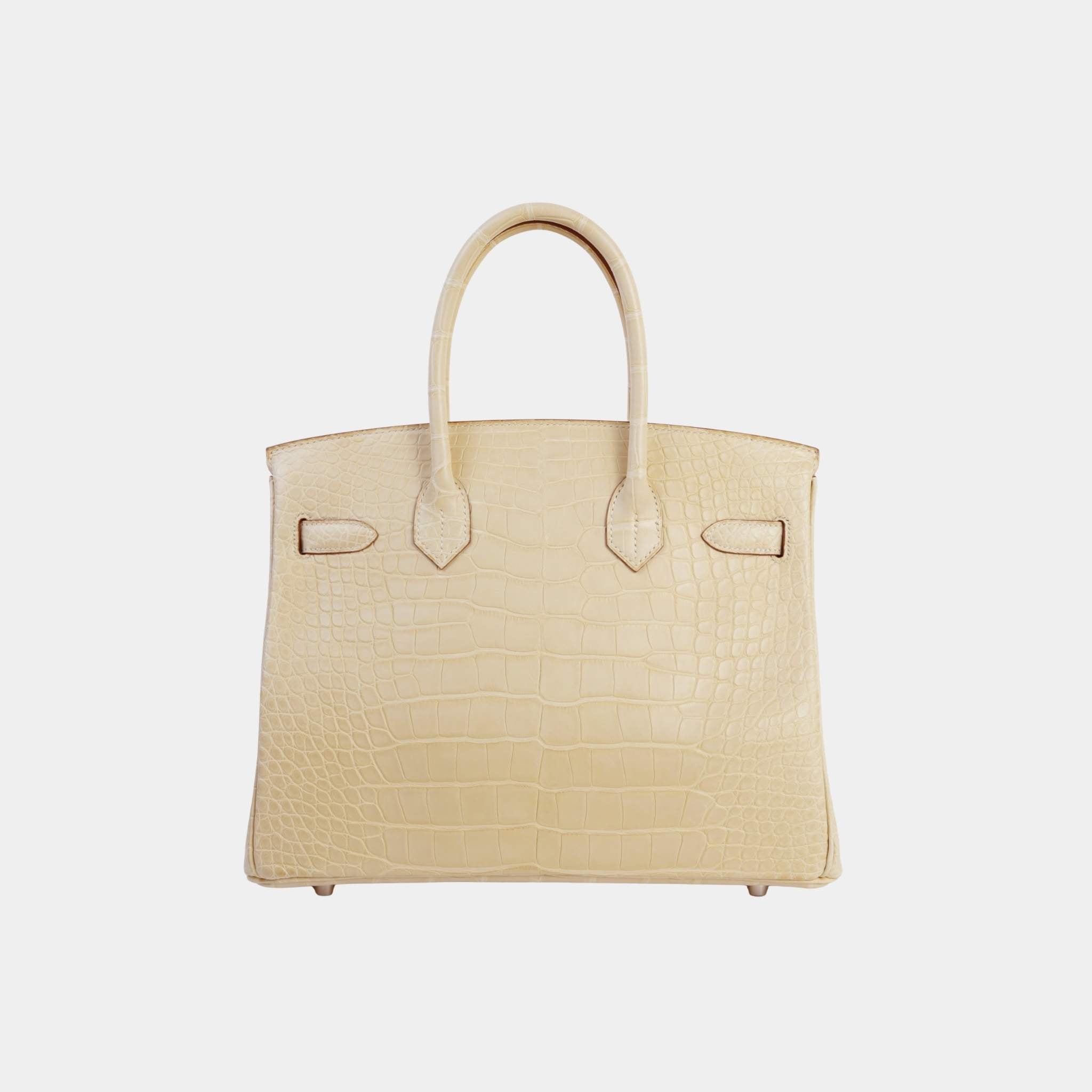 Hermes Birkin 30 Matte Alligator Vanille PHW, Back