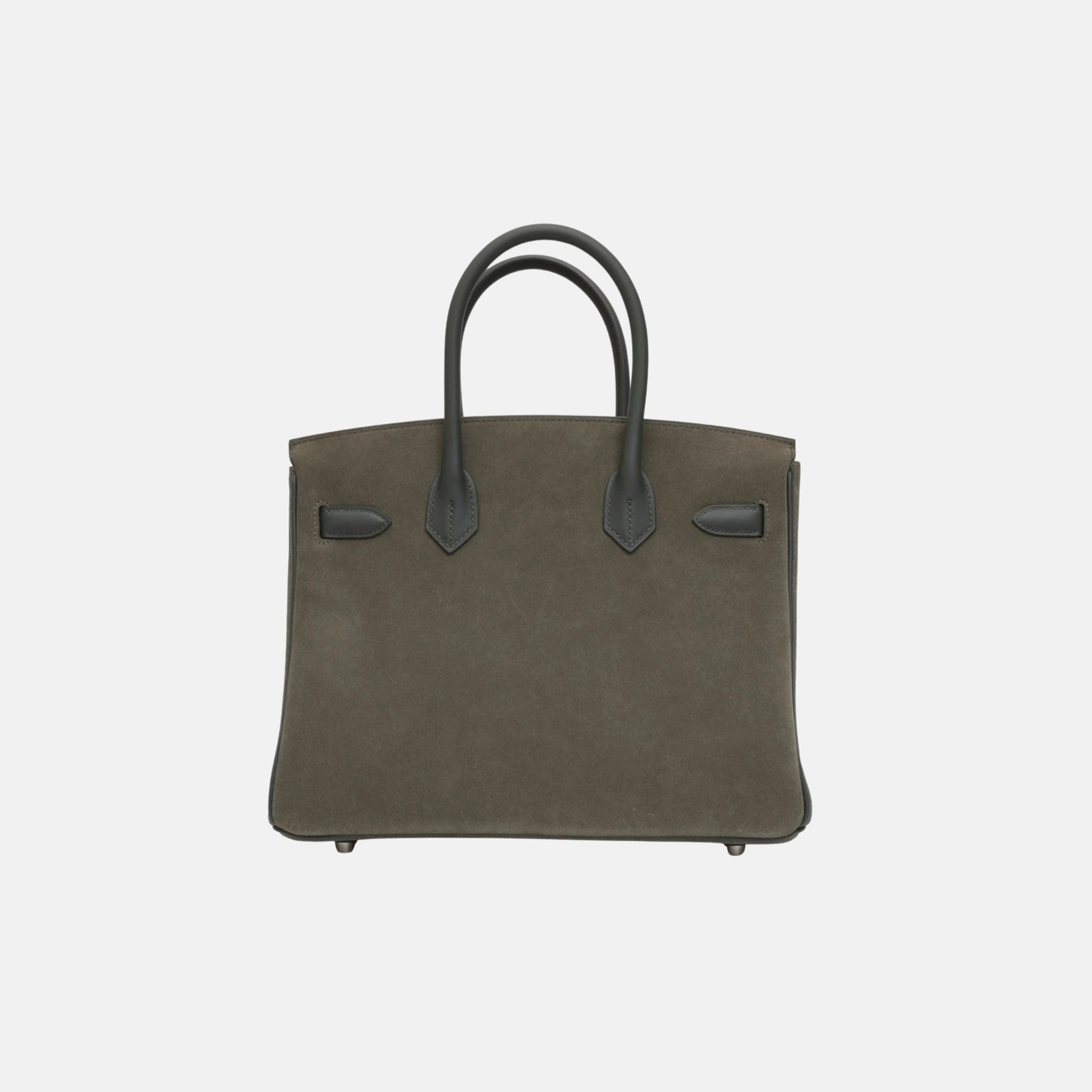 Hermes Birkin 30 Vert Mangrove Swift Doblis Suede PHW, Back