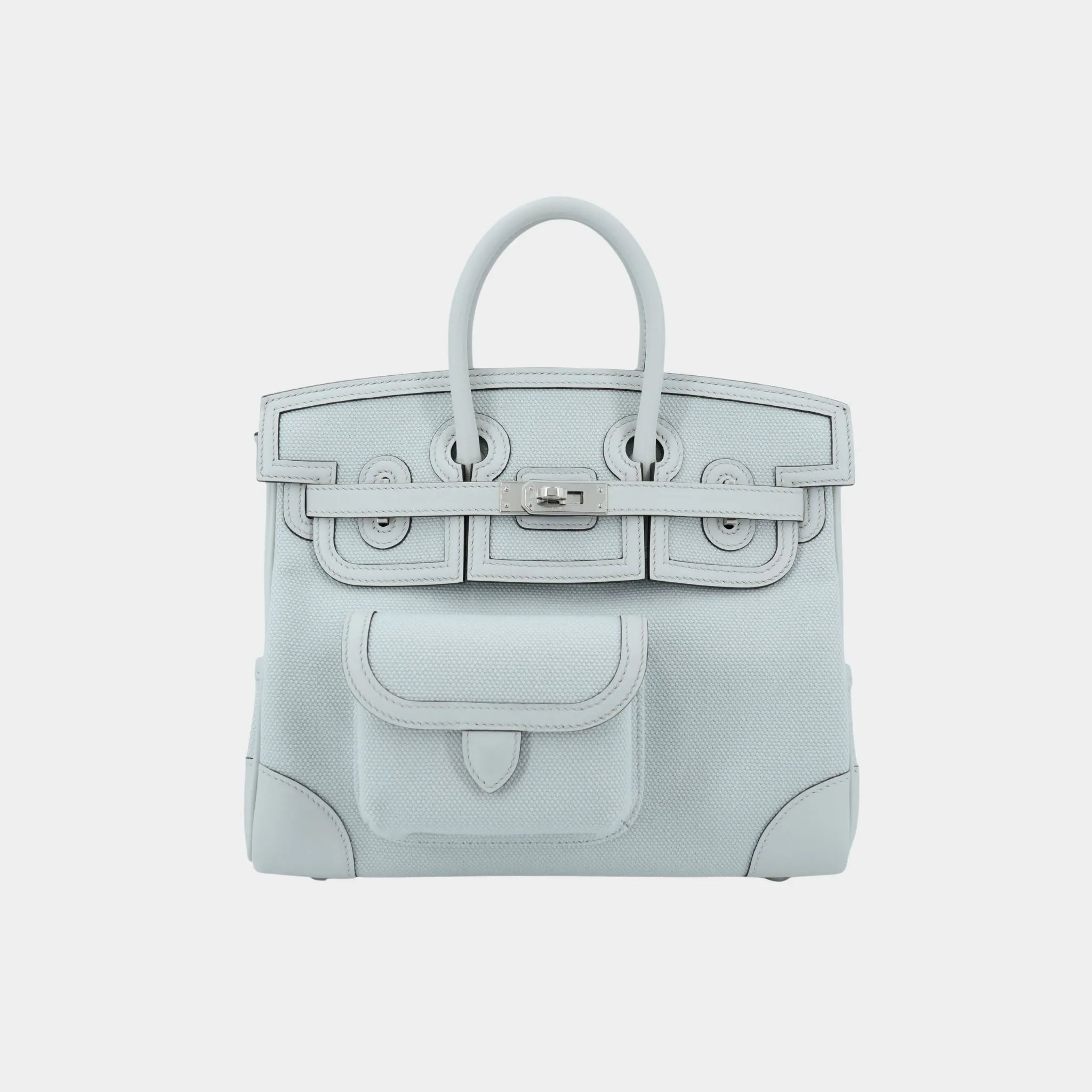 Hermes Birkin Cargo 25 Canvas-Swift Vert Mangrove PHW, Front