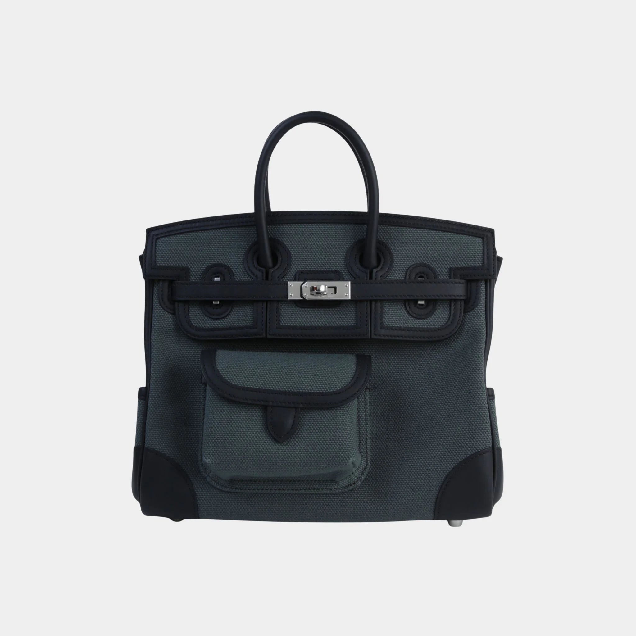 Hermes Birkin Cargo 25 Canvas-Swift Vert Mangrove PHW, Front