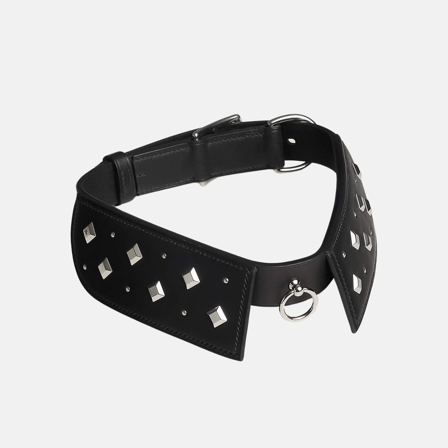 Hermes Black Tie Luxury Dog Collar, Medium