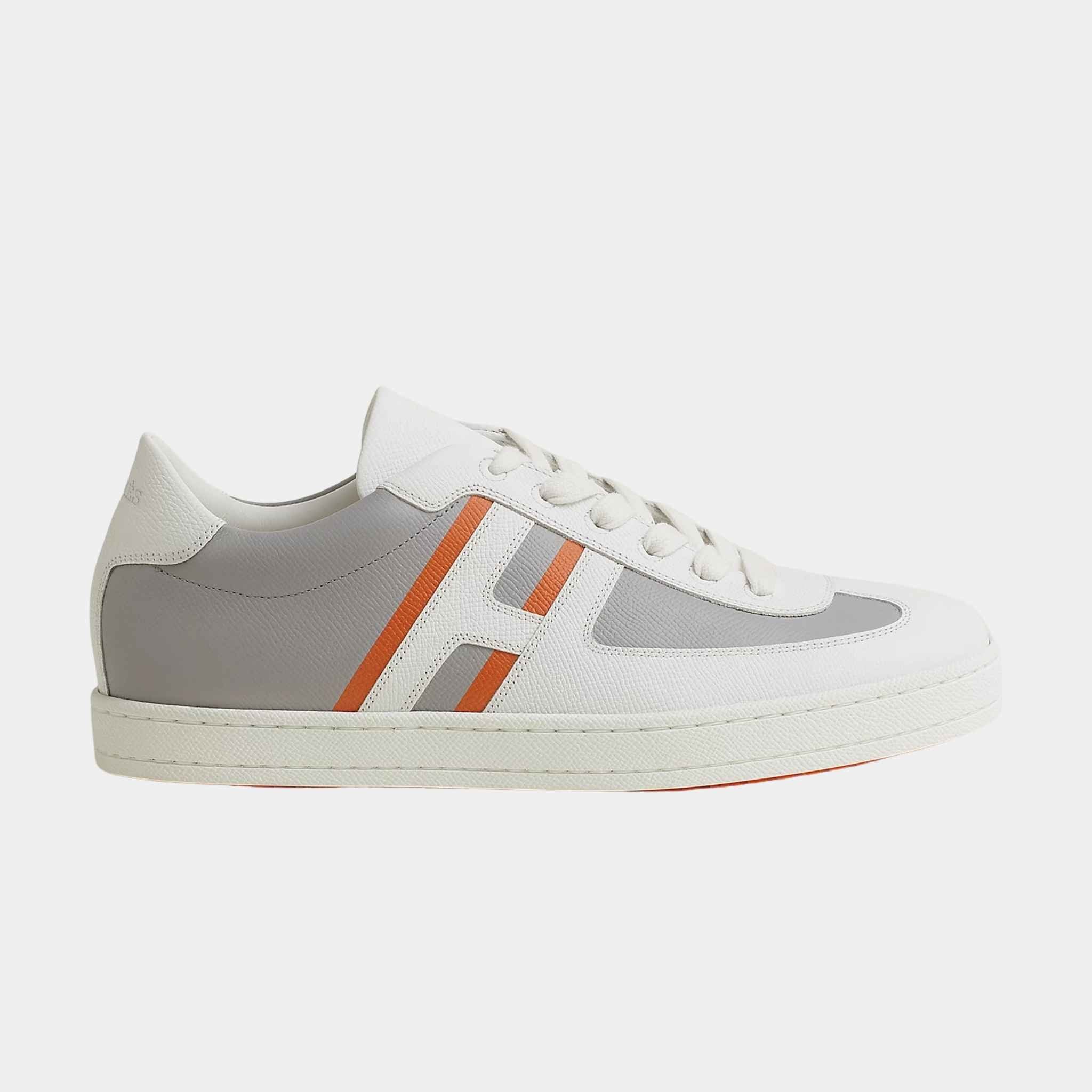 Hermes Boomerang Sneaker Printed Epsom Calfskin, Multicolor Gris Temperance, Side