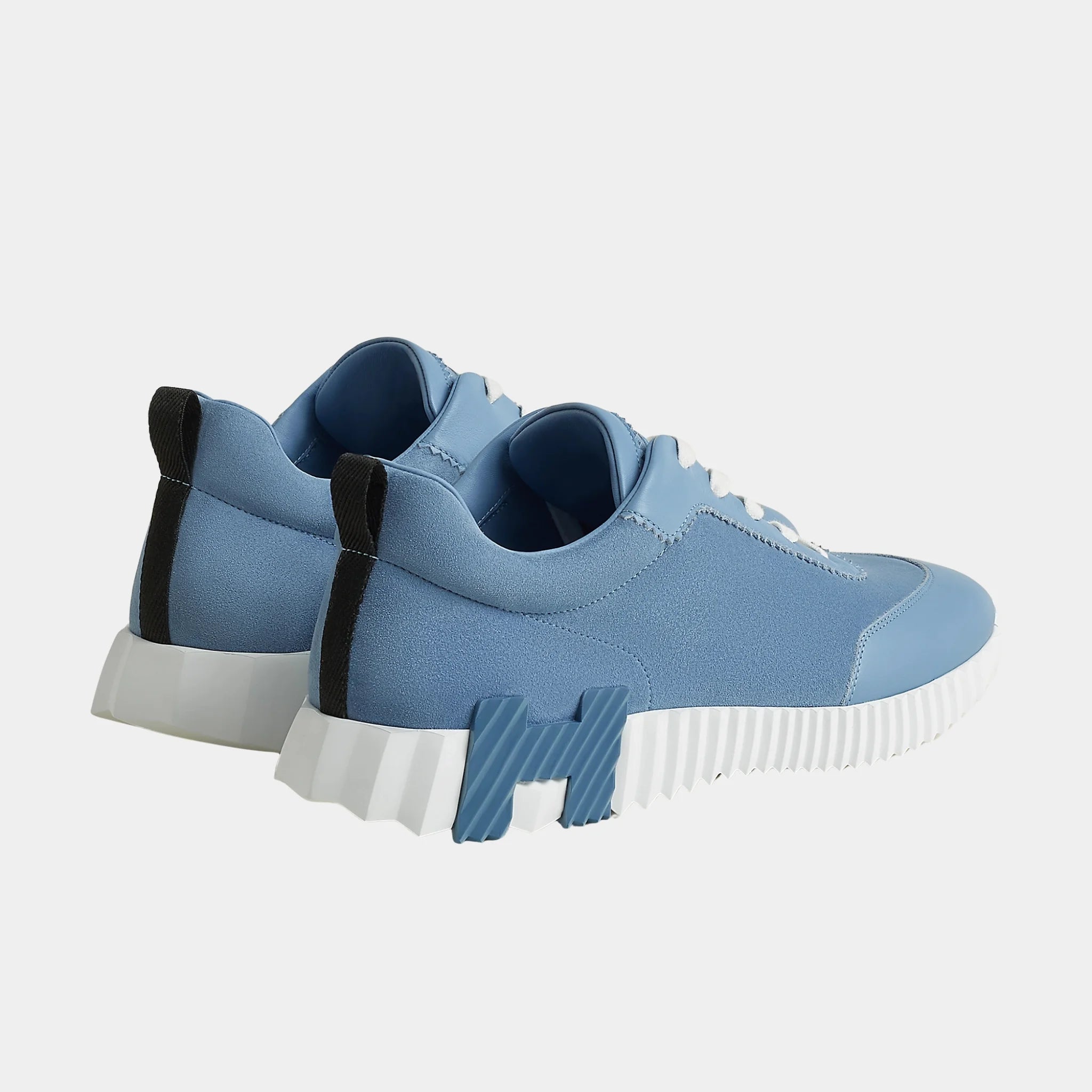 Hermes Bouncing Sneaker Suede and Calfskin Men, Bleu Jean, Back