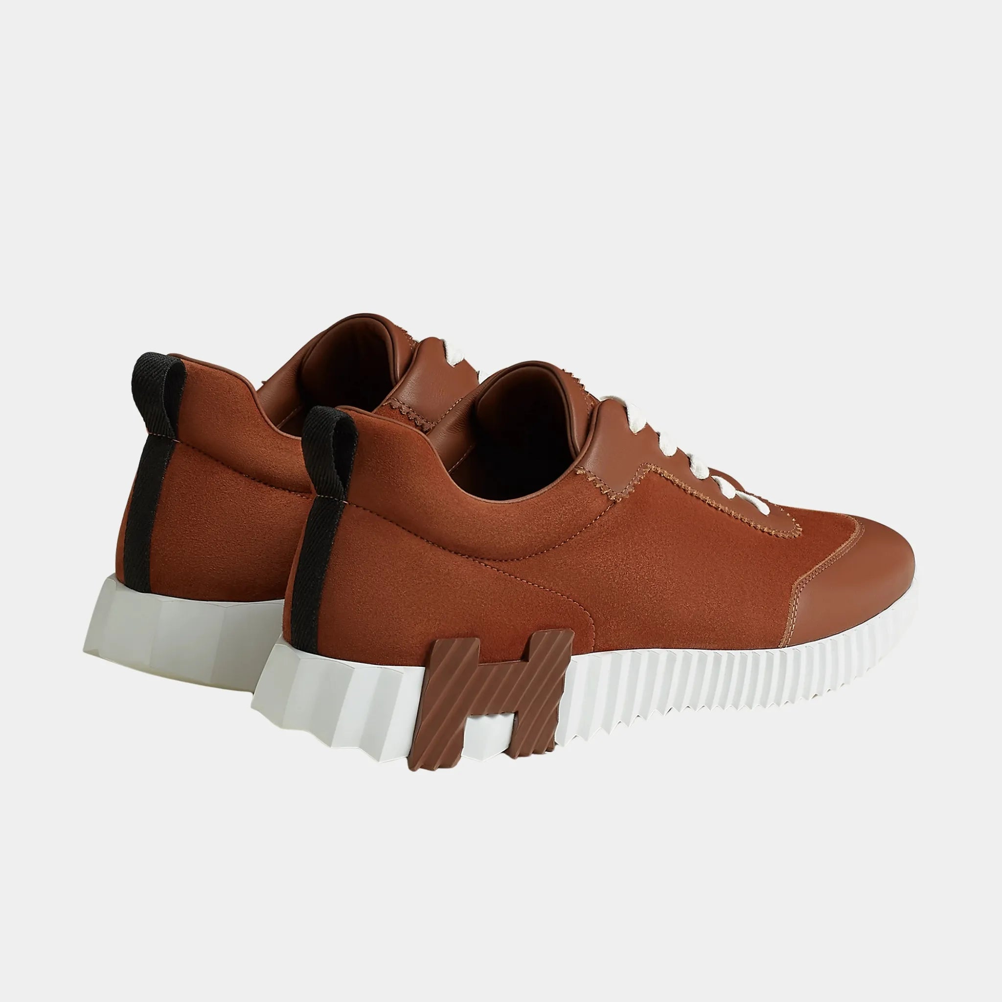 Hermes Bouncing Sneaker Suede and Calfskin Men, Gold, Back