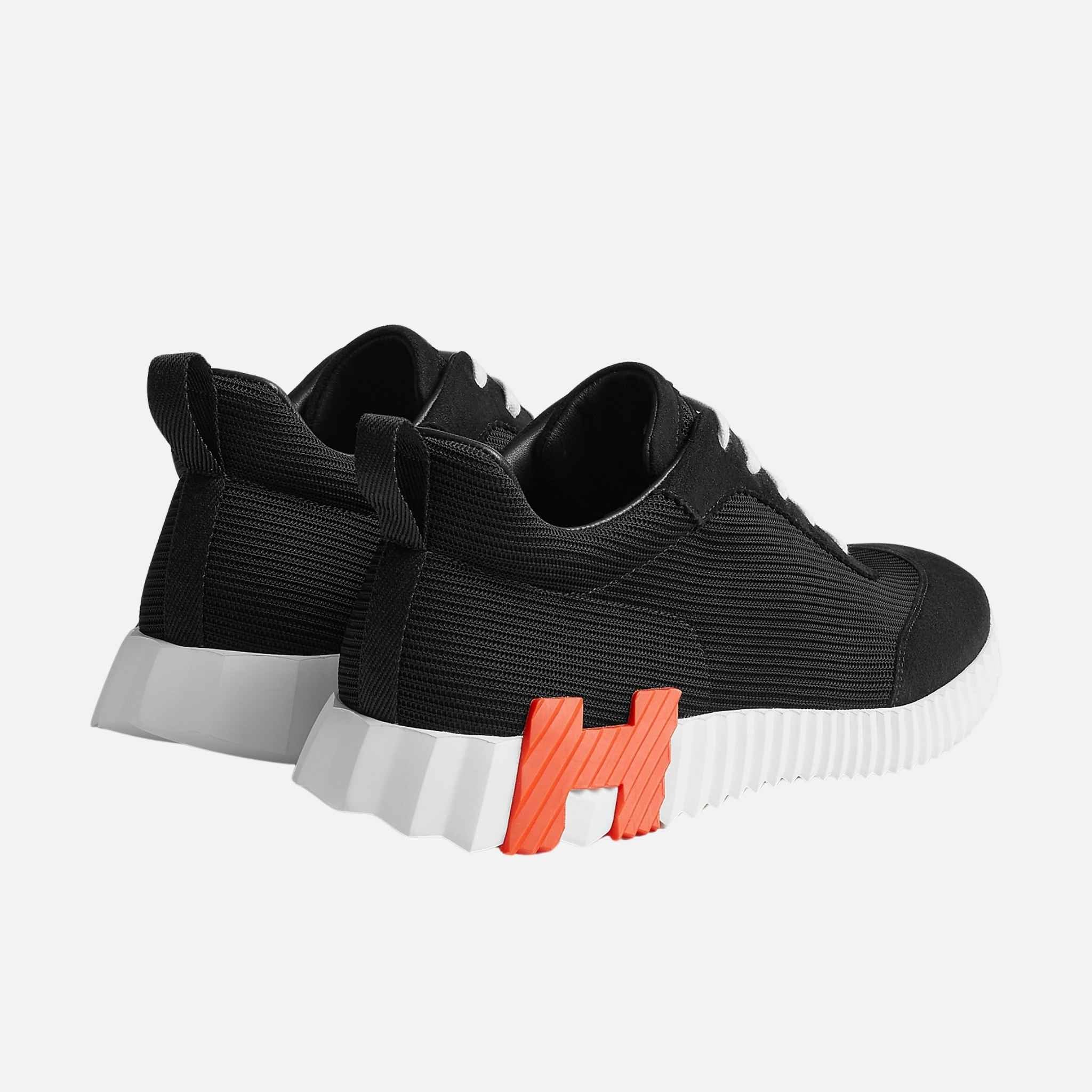 Hermes Bouncing Sneaker Technical Mesh and Suede Men, Gris Temperance, Back