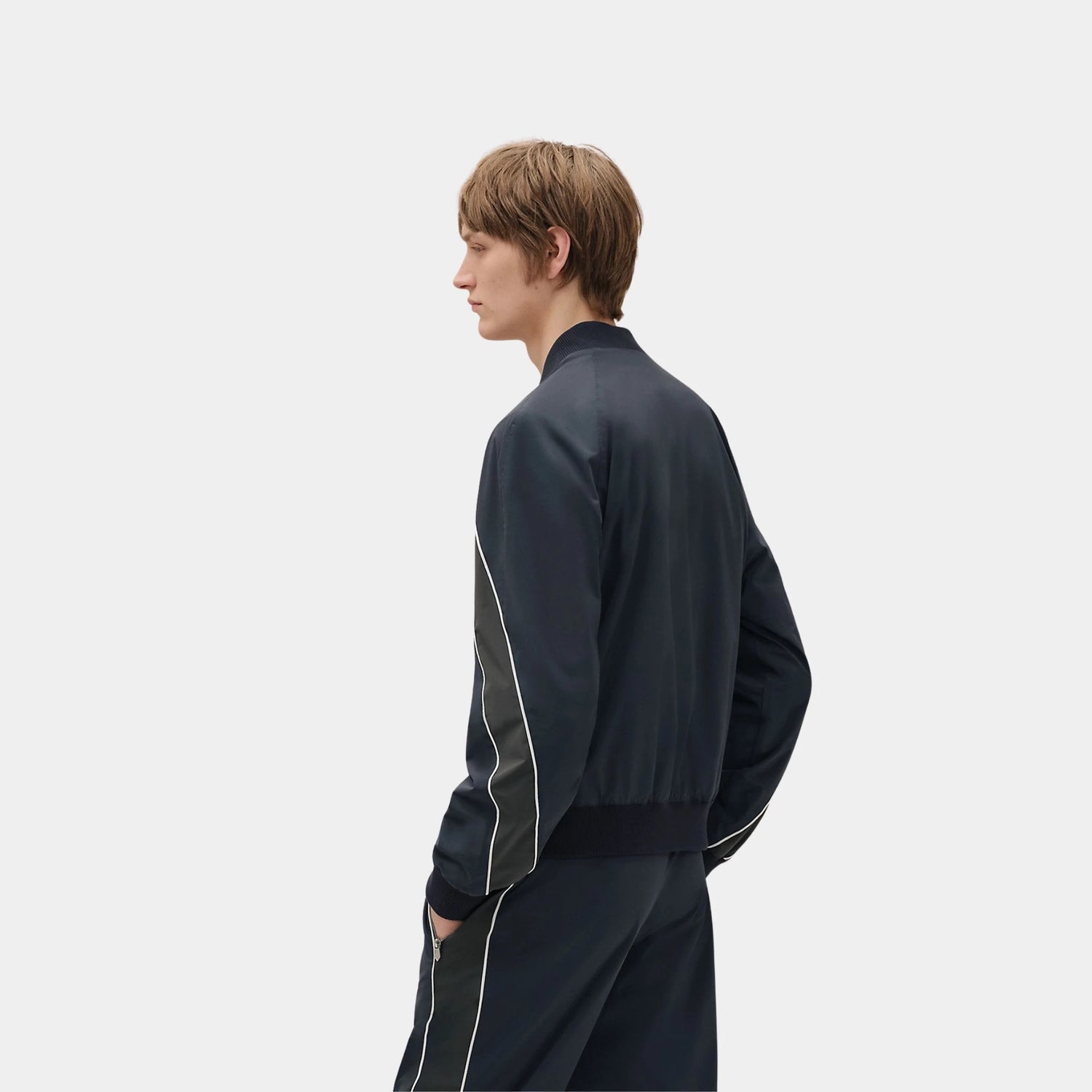 Hermes Capsule Sport Ribbed Jacket, Ardoise, Back