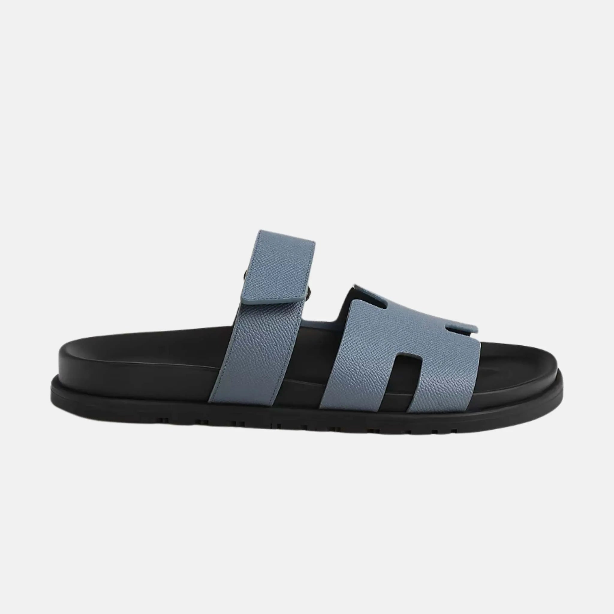 Hermes Chypre Sandal Epsom Men, Bleu Grignon, Side