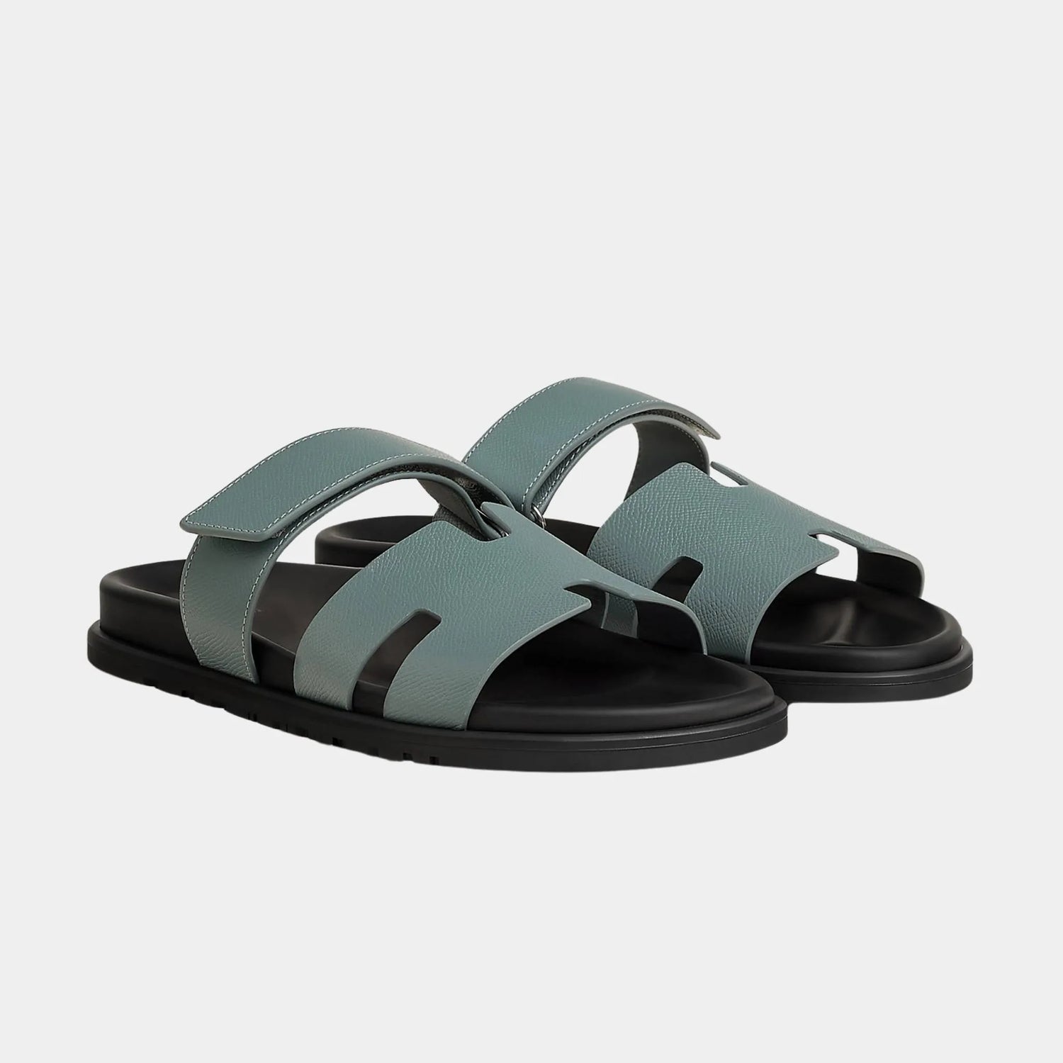 Hermes Chypre Sandal Epsom Men, Bleu Tonnerre, Front