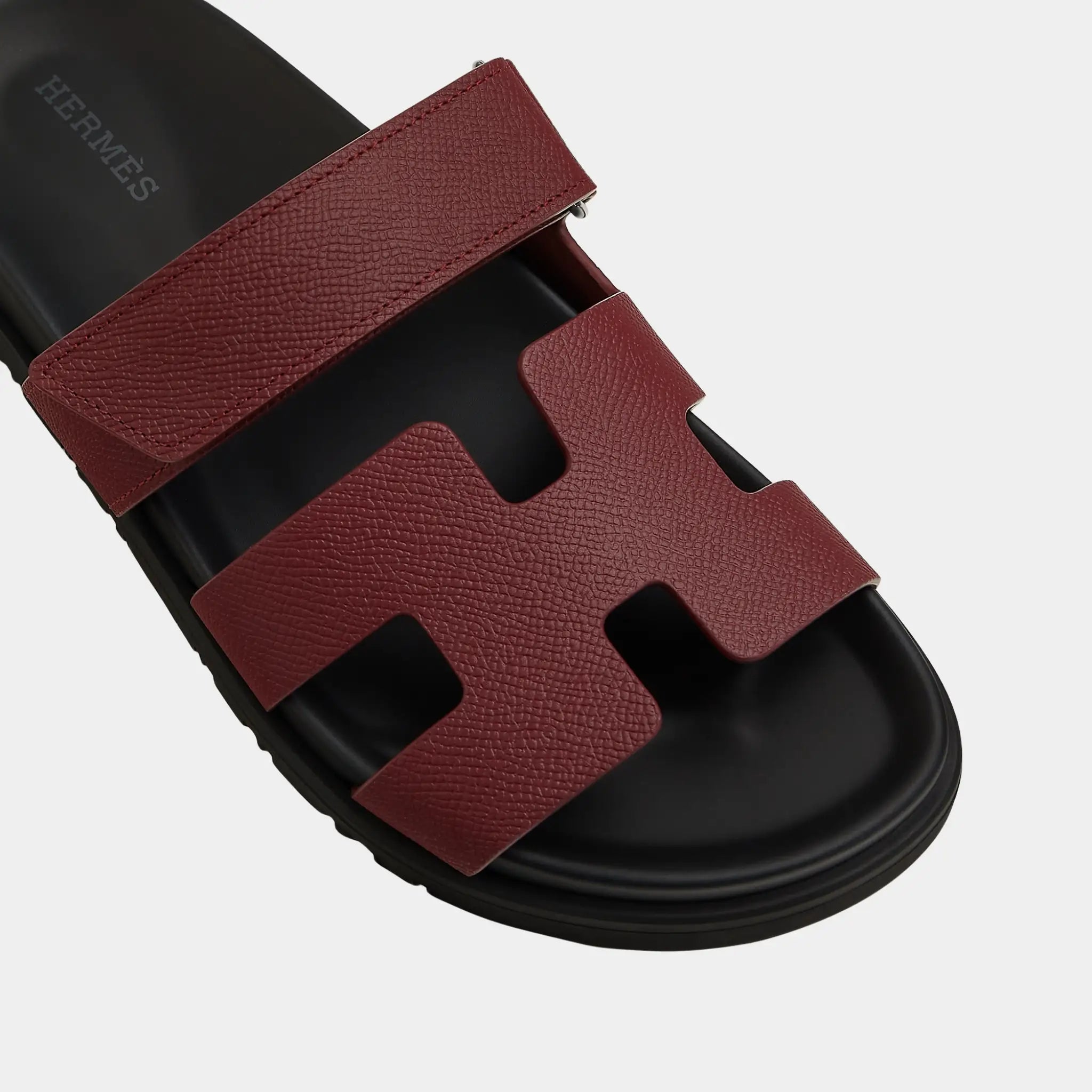 Hermes Chypre Sandal Epsom Women, Rouge H, Top