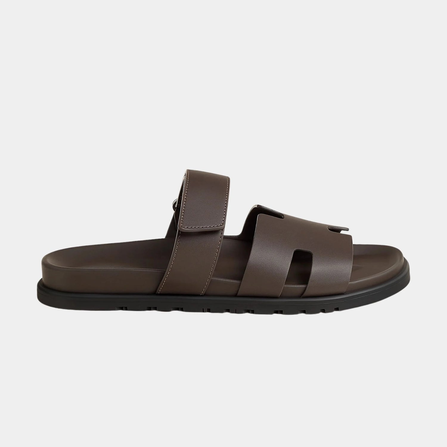 Hermes Chypre Sandals Calfskin Men, Ecorce, Side