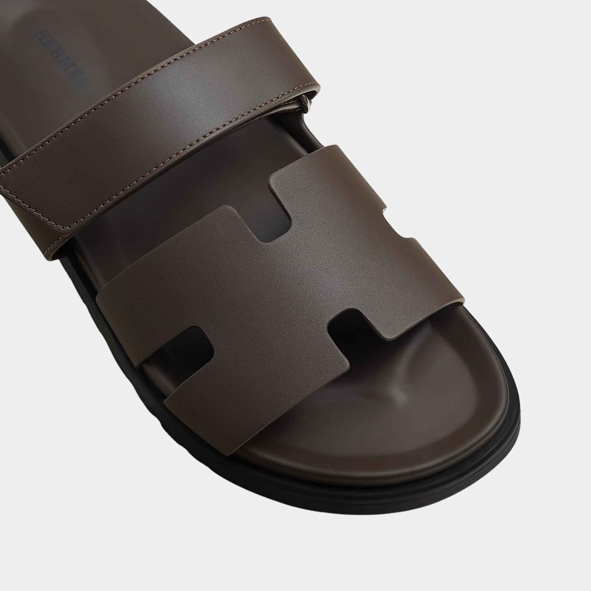 Hermes Chypre Sandals Calfskin, Ecorce, Top