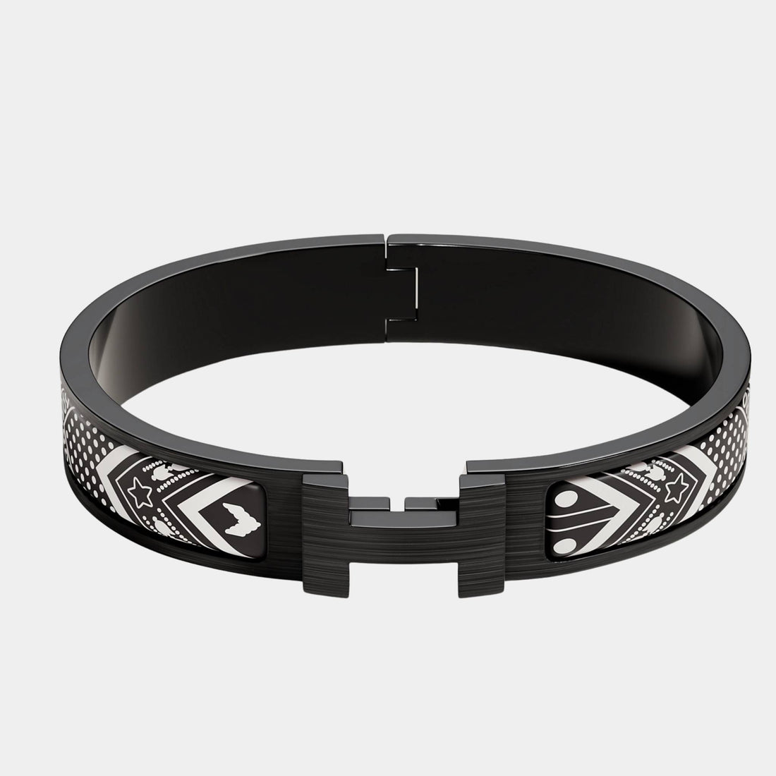 Hermes Clic HH Bandana So Black Bracelet, Front