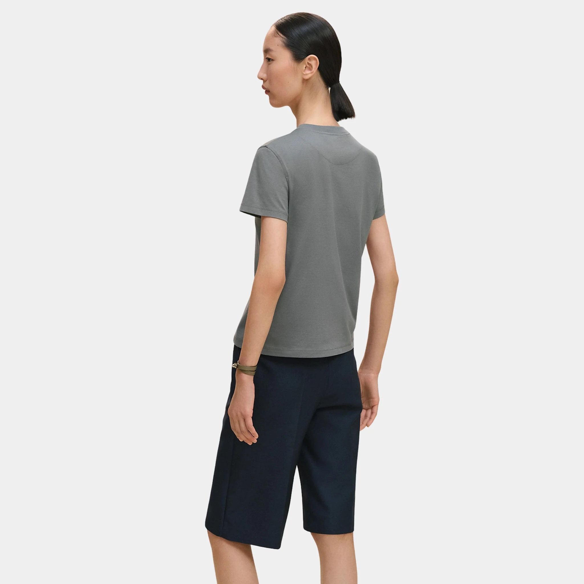 Hermes Coloriages de Jour Print Straight T-shirt, Gris Zephyr, Back