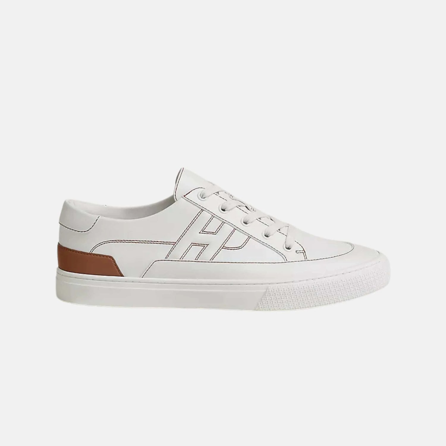 Hermes Deep Sneaker Calfskin White/Gold , Side