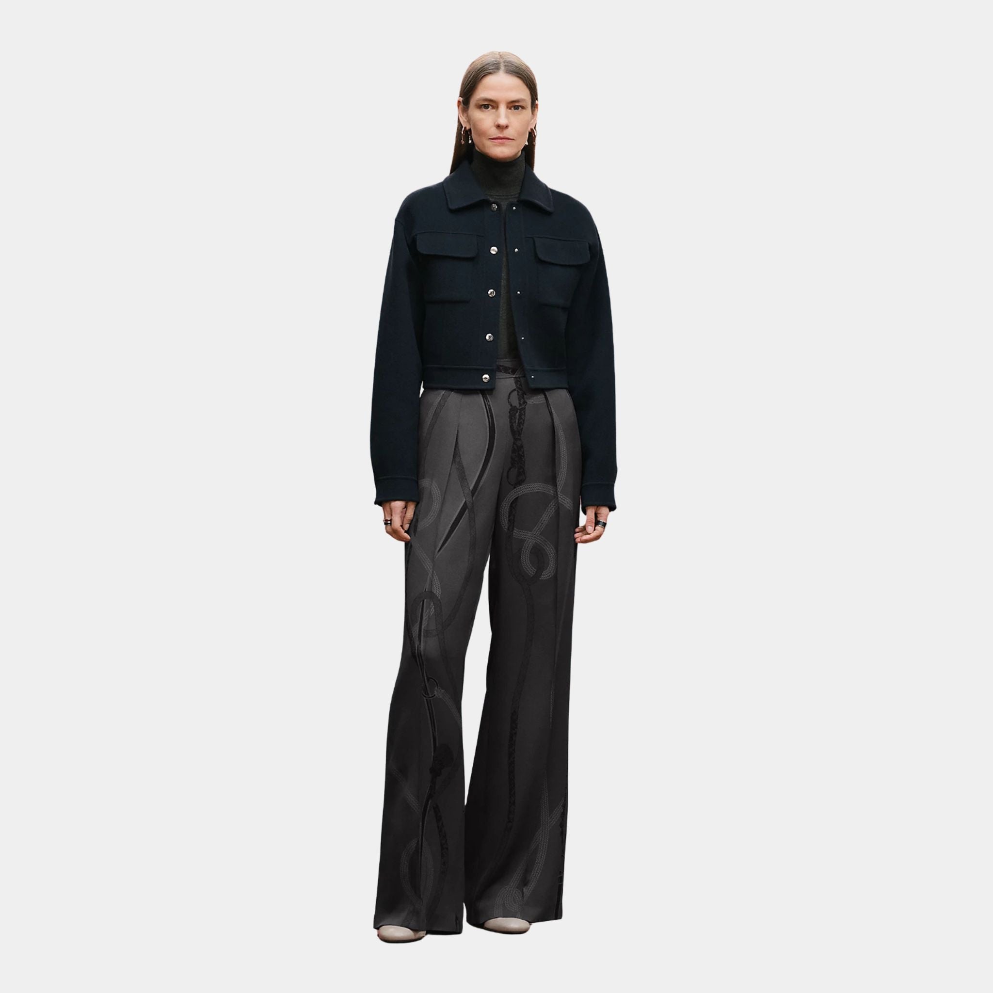 Hermes Denim Inspiration Jacket, Noir, Front