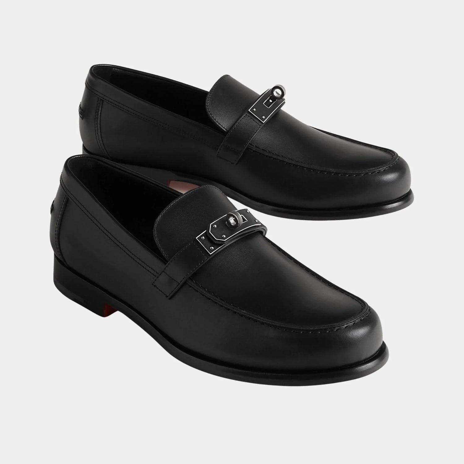 Hermes Destiny Loafers in Calfskin, Noir, Front