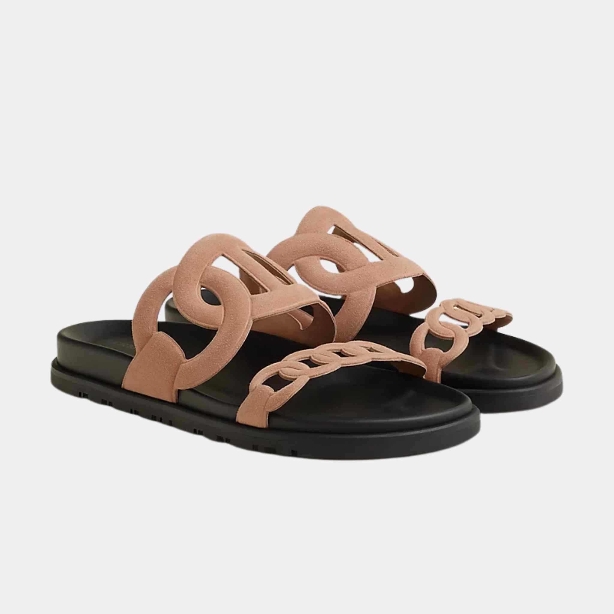 Hermes Extra Sandals in Suede Goatskin – SANDS