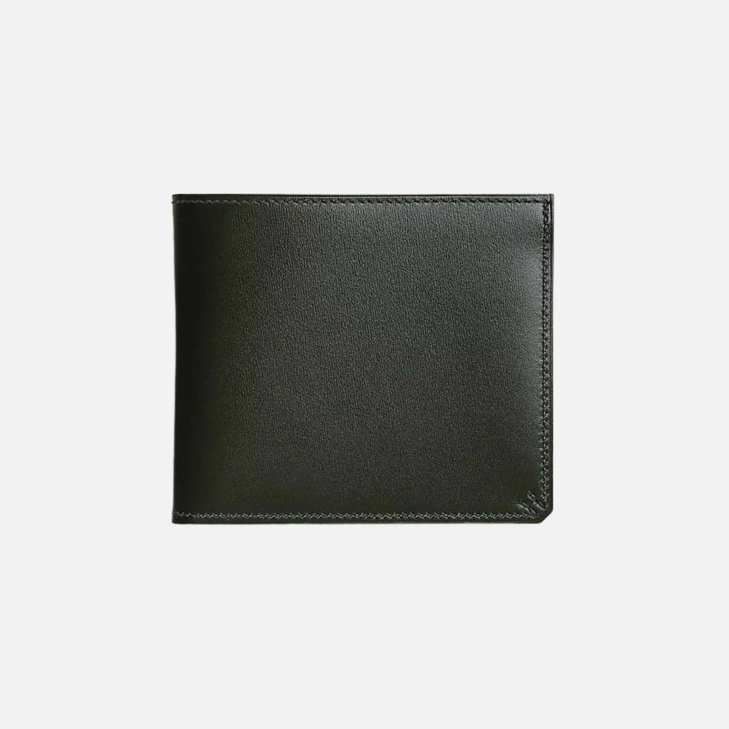 Hermes H Sellier Compact Wallet Box Calfskin, Dark Green/ Black, Front