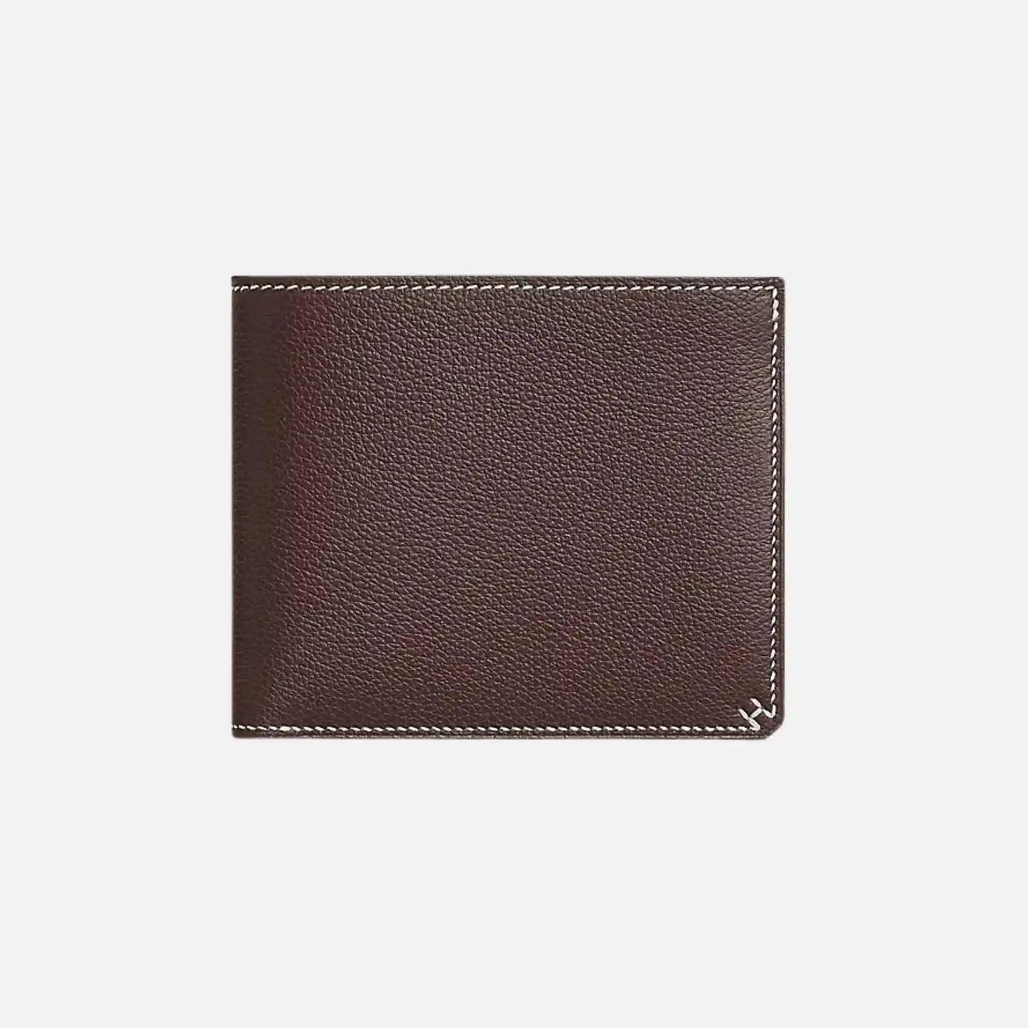 H Sellier Compact Wallet Evercolor Calfskin, Moka