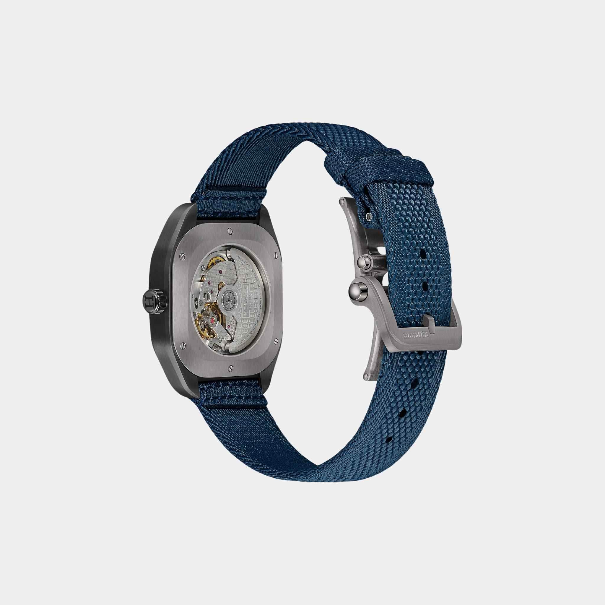 Hermes H08 Watch In Matte Black Satin-Finished Titanium, Back
