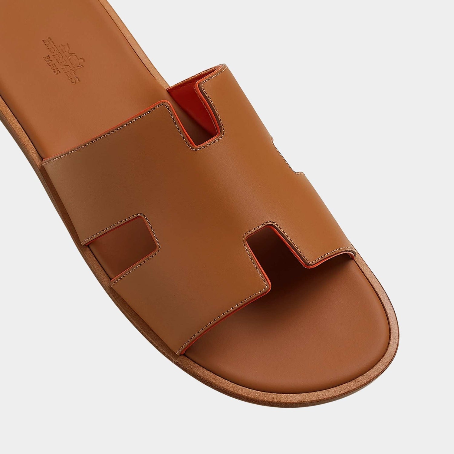 Hermes Izmir Sandal in Calfskin and Nappa Leather Piping, Top