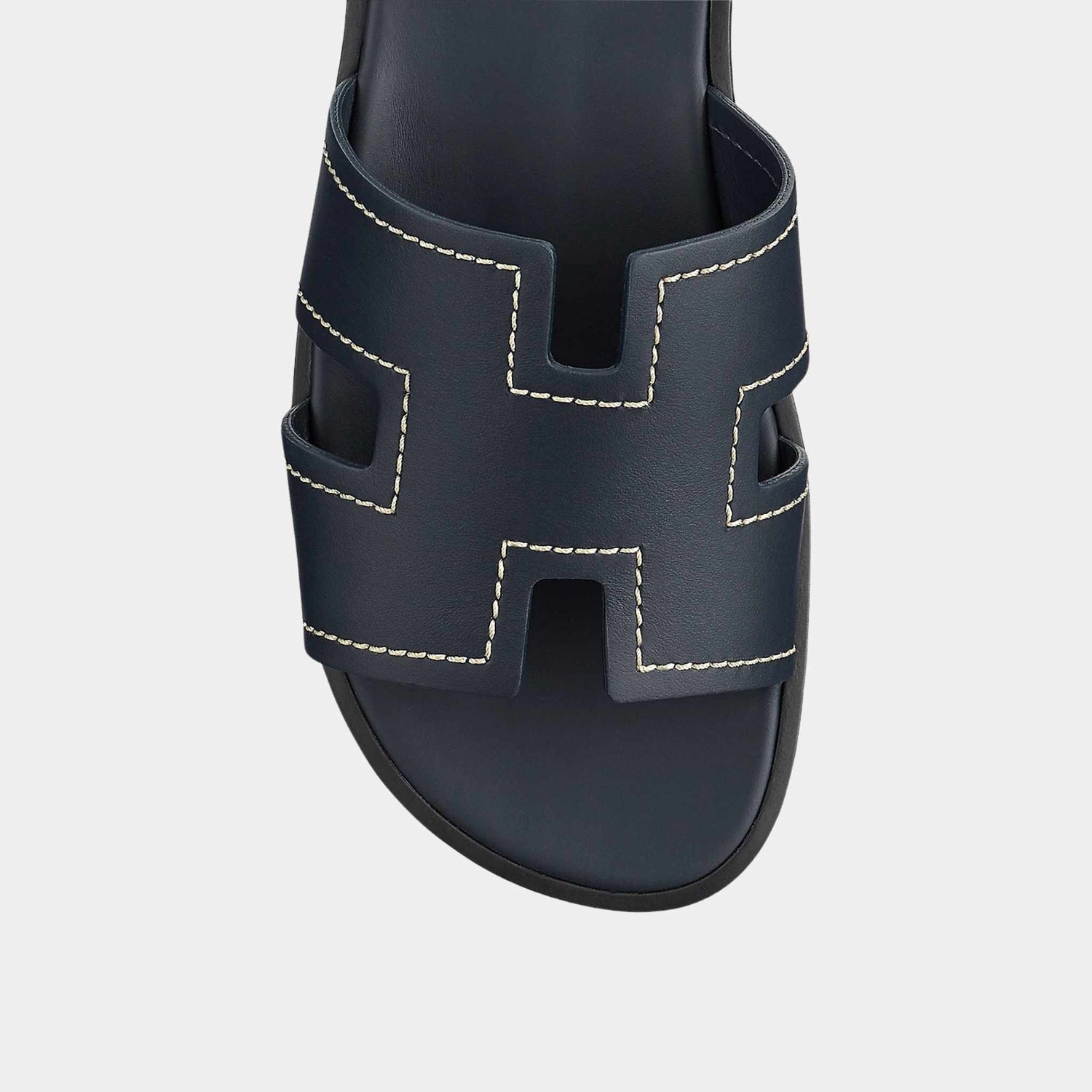 Hermes Izmir Sandals in Calfskin with Stitched Detail, Top