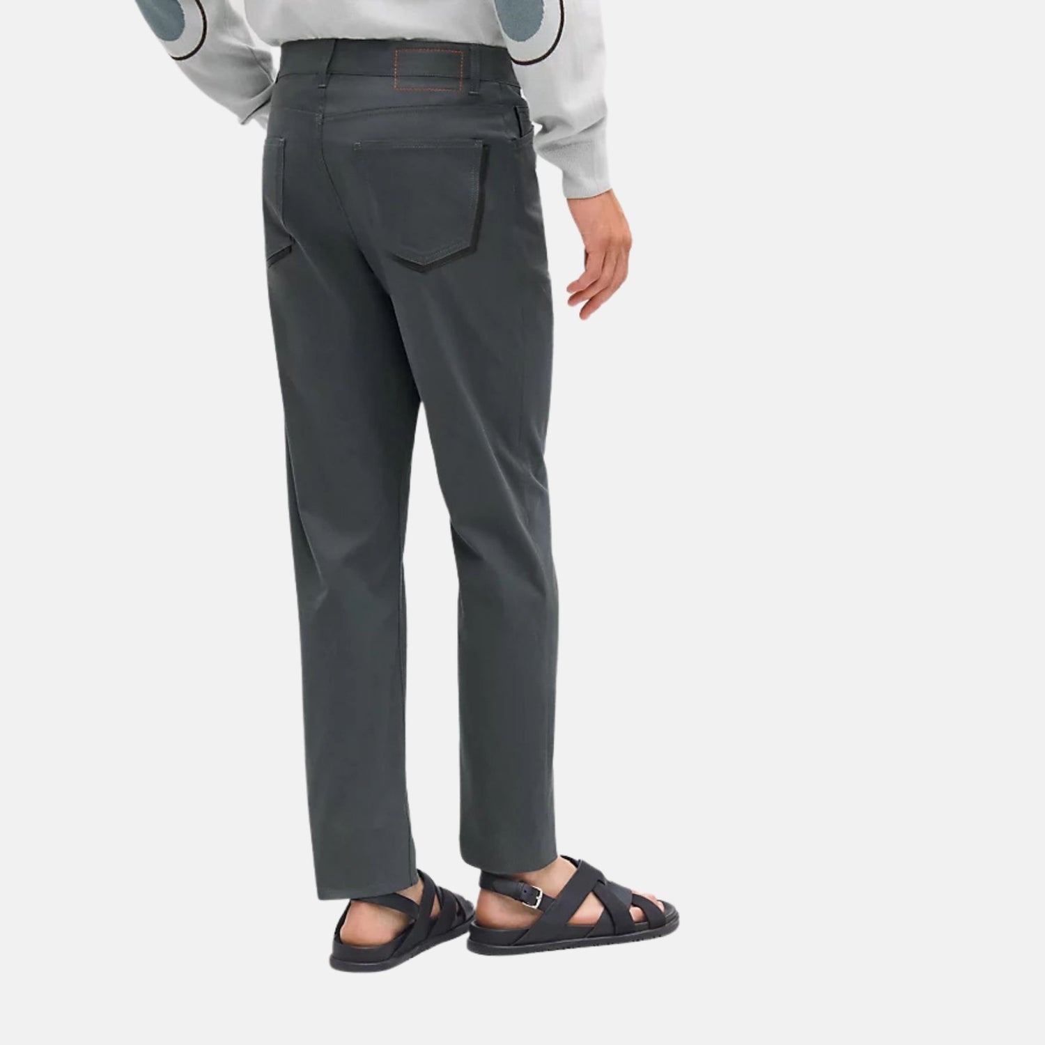 Hermes Jeans With Leather Pocket Detail, Back