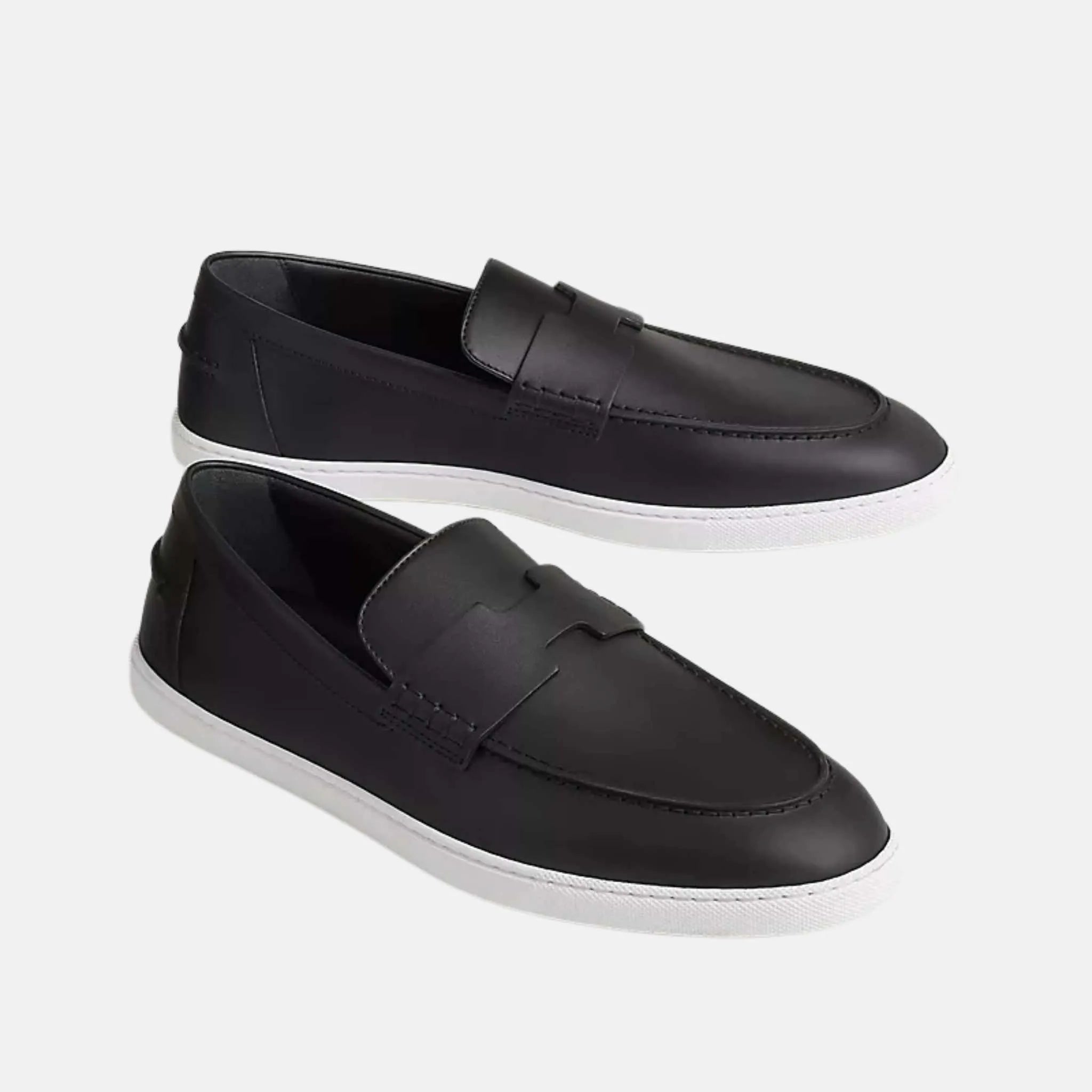 Hermes Job Loafer Calfskin Black, Side & Front