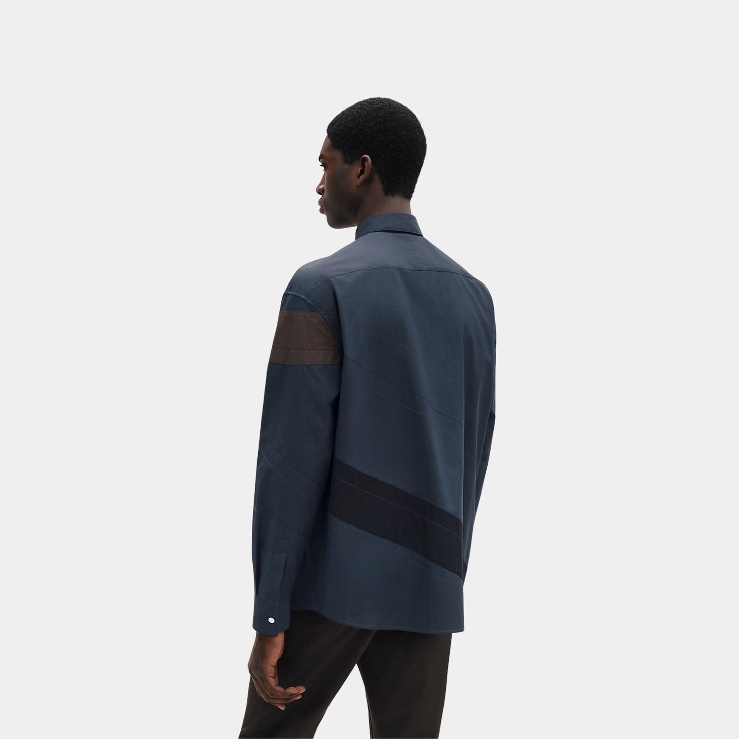 Hermes Jockey Boxy Body Shirt in Compact Poplin, Back