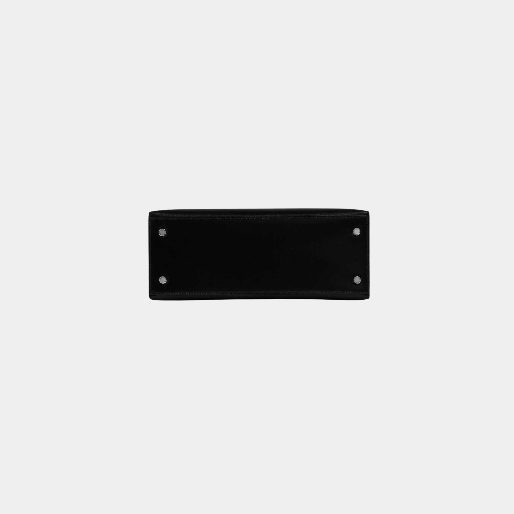 Hermes Kelly 25 Sellier Box Calf Leather Black PHW, Bottom