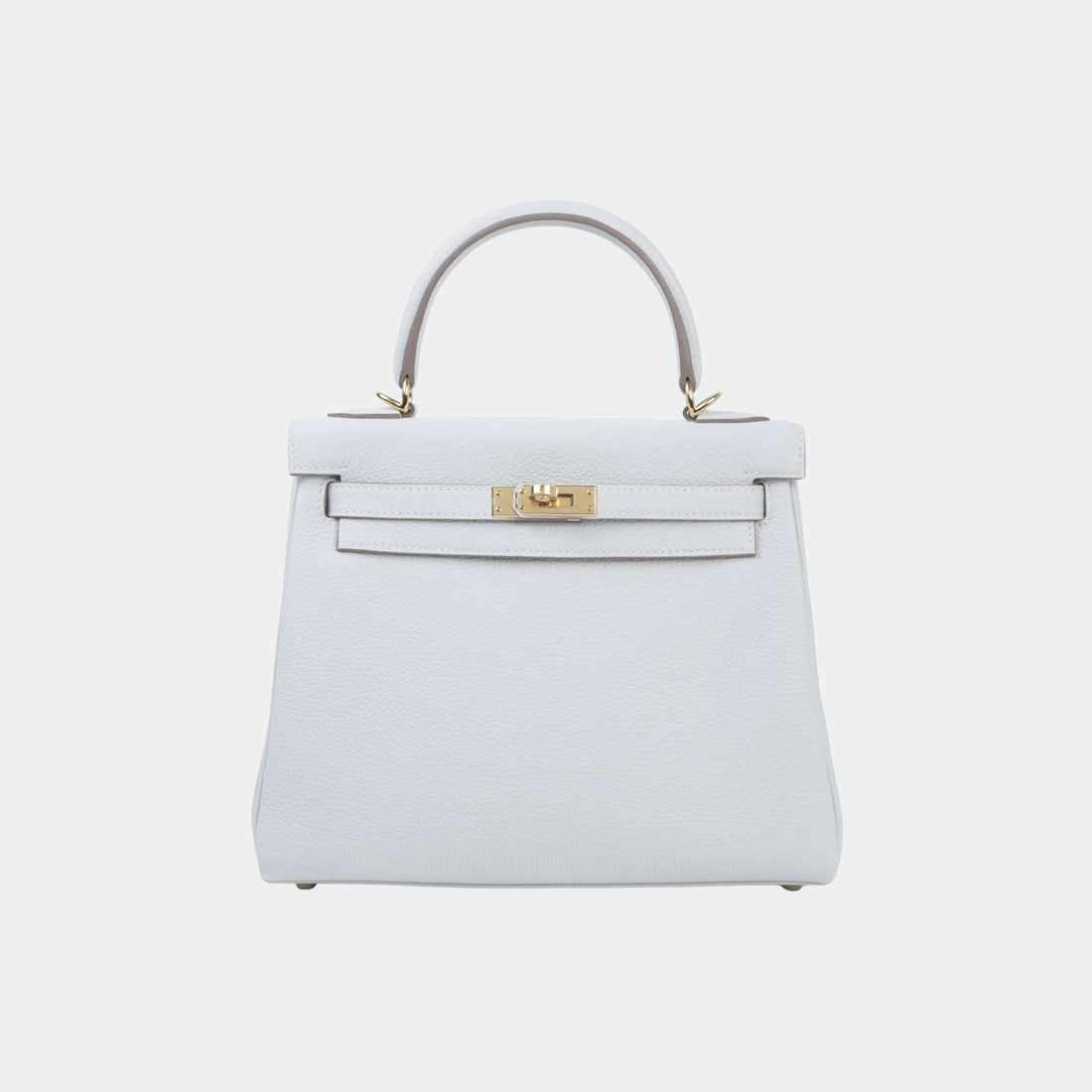 Hermes Kelly 25 Togo Gris Pale GHW, Front