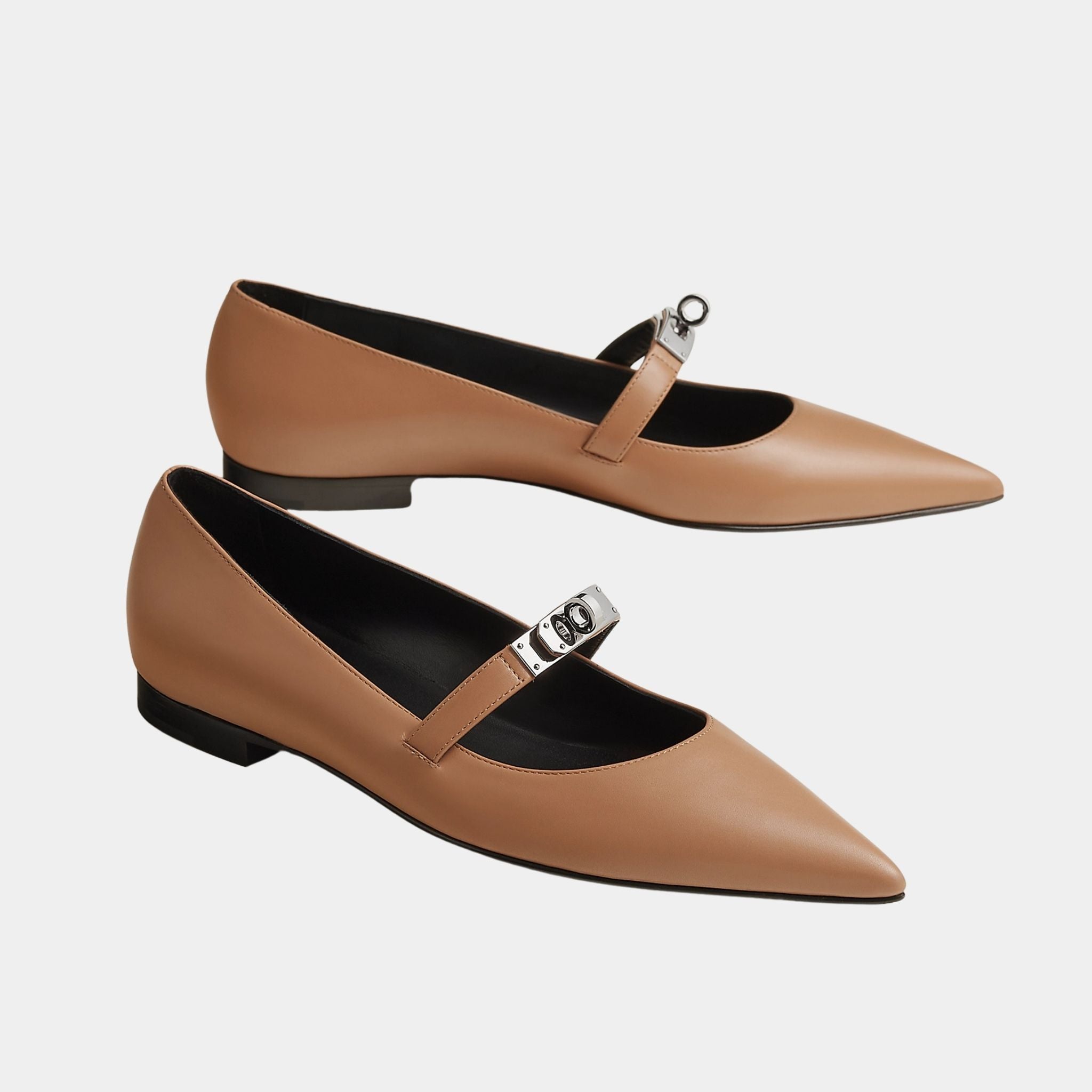 حذاء Kelly Ballerinas من جلد العجل