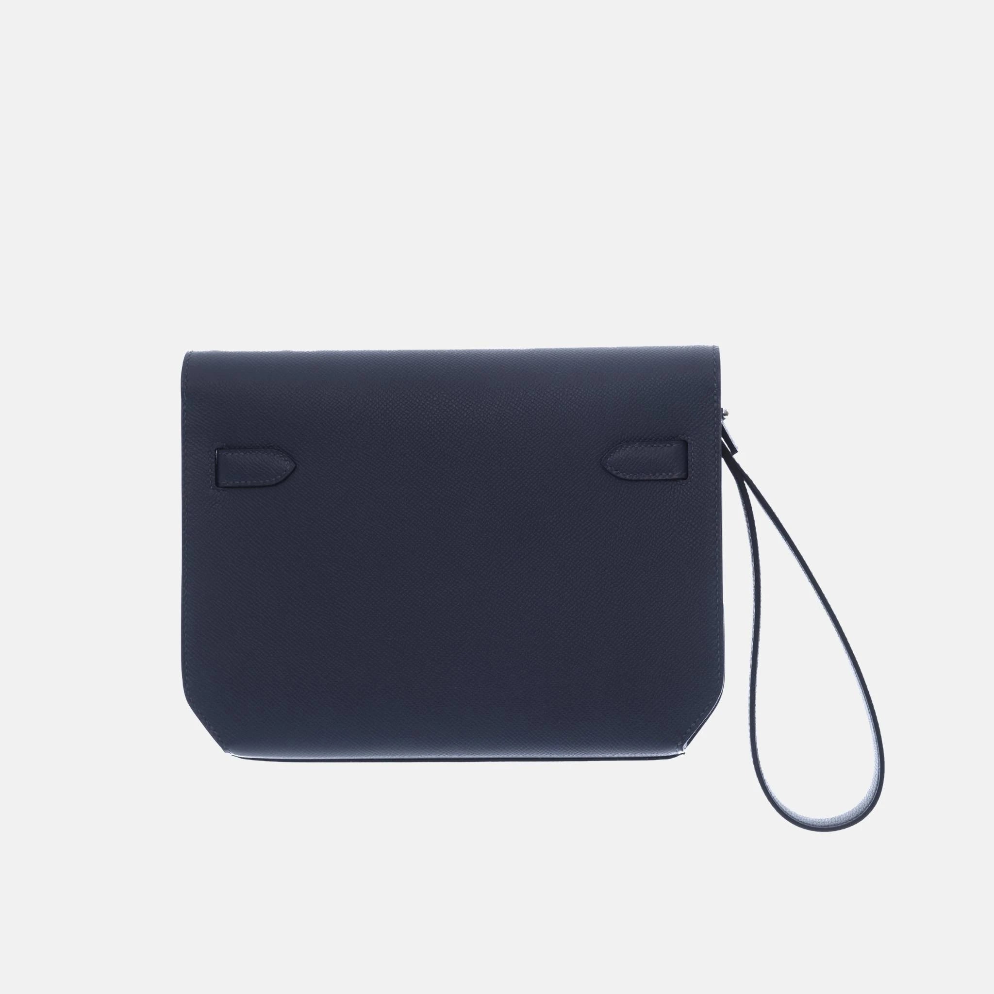Hermes Kelly Depeches Blue De Presse Epsom PHW, Back
