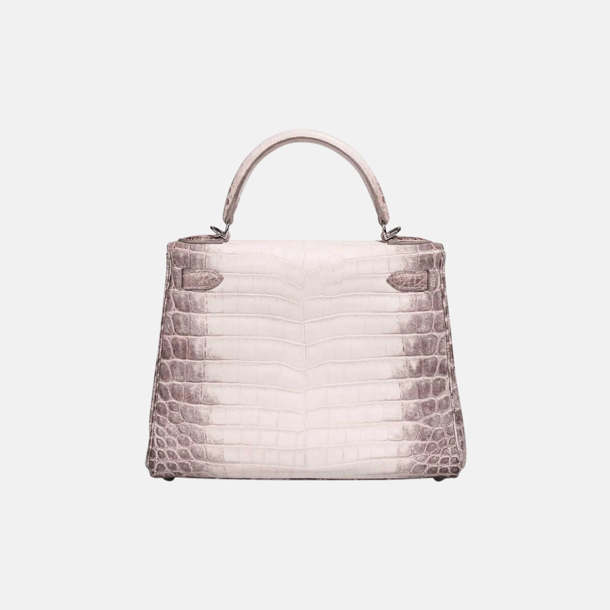 Hermes Kelly Himalaya 28 Niloticus Crocodile White, Back