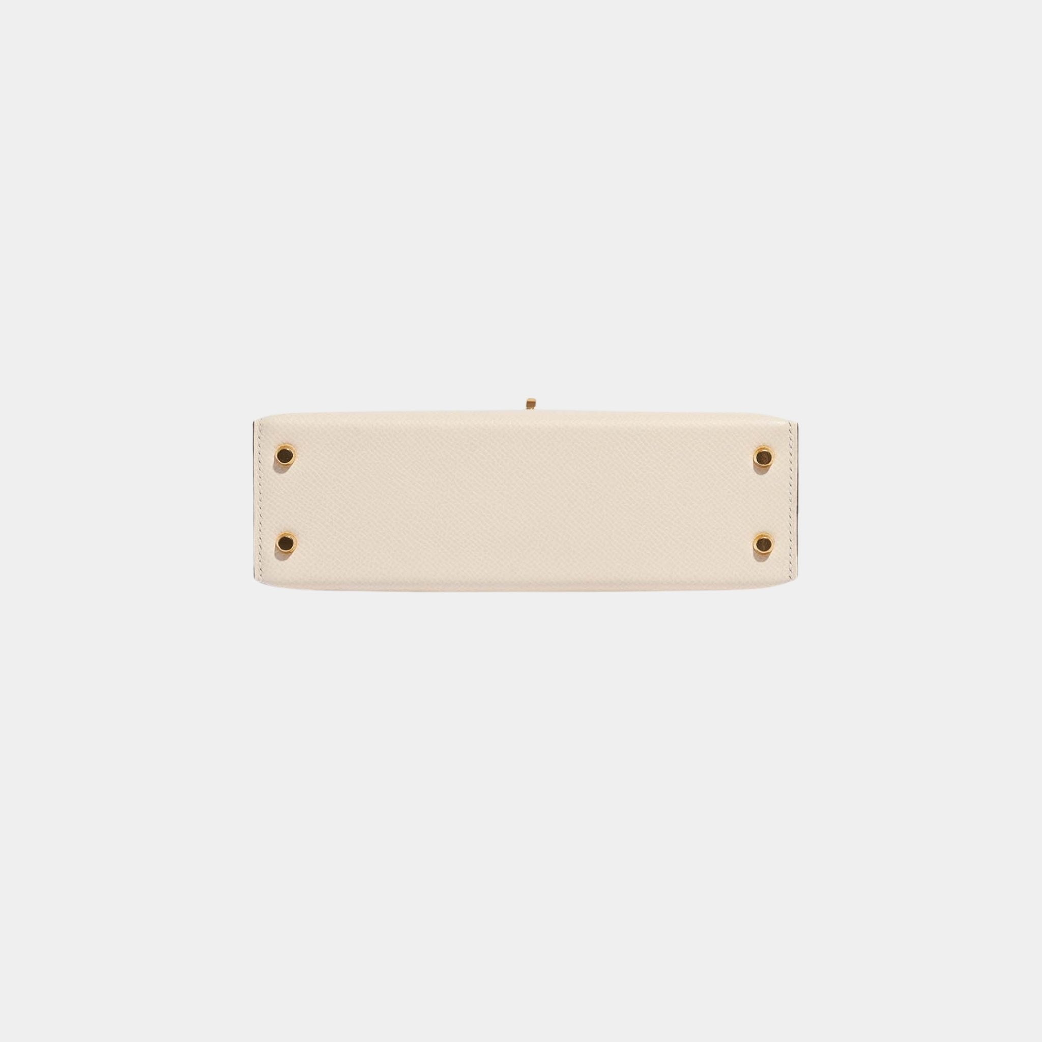 Hermes Kelly Mini Epsom Nata GHW, Bottom