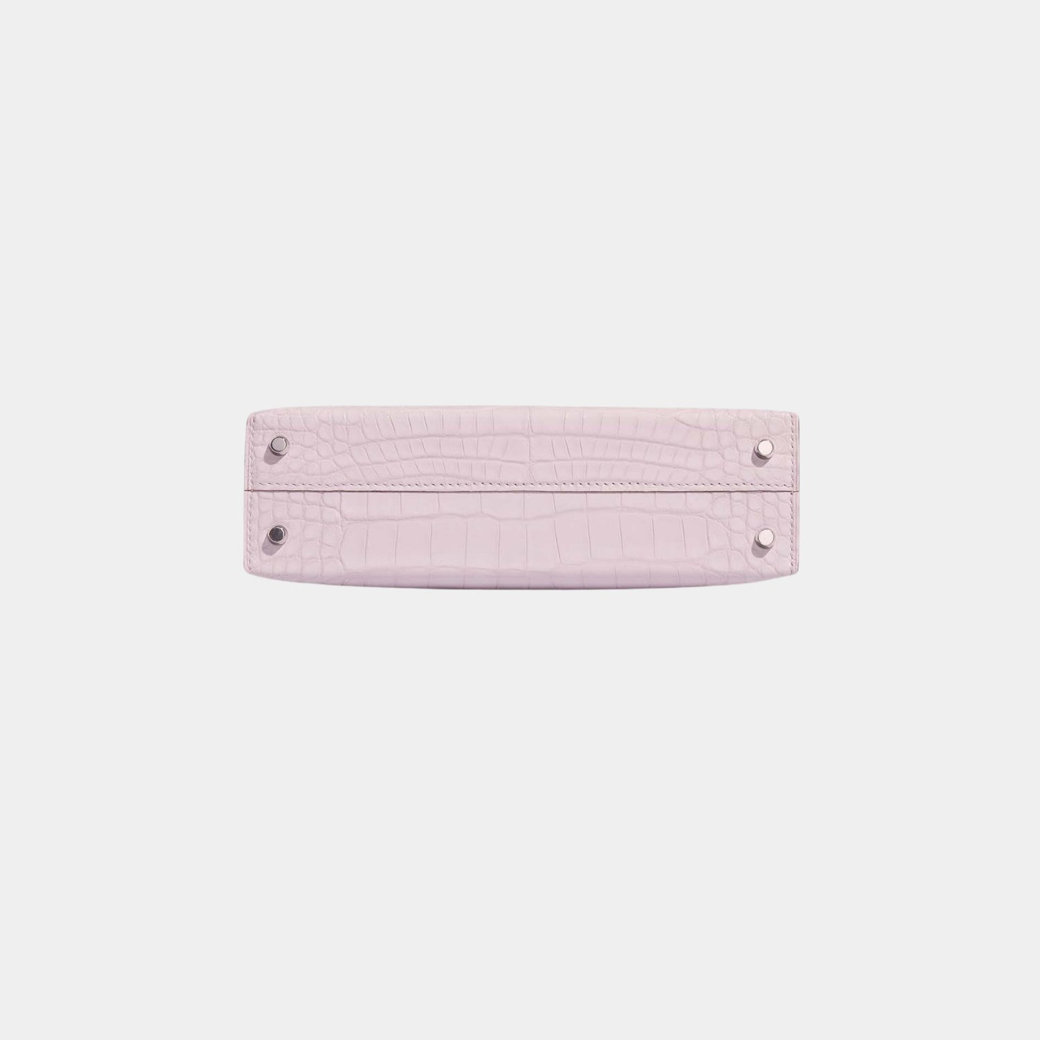 Hermes Kelly Mini Matte Alligator Borreal Mauve Pale PHW, Bottom
