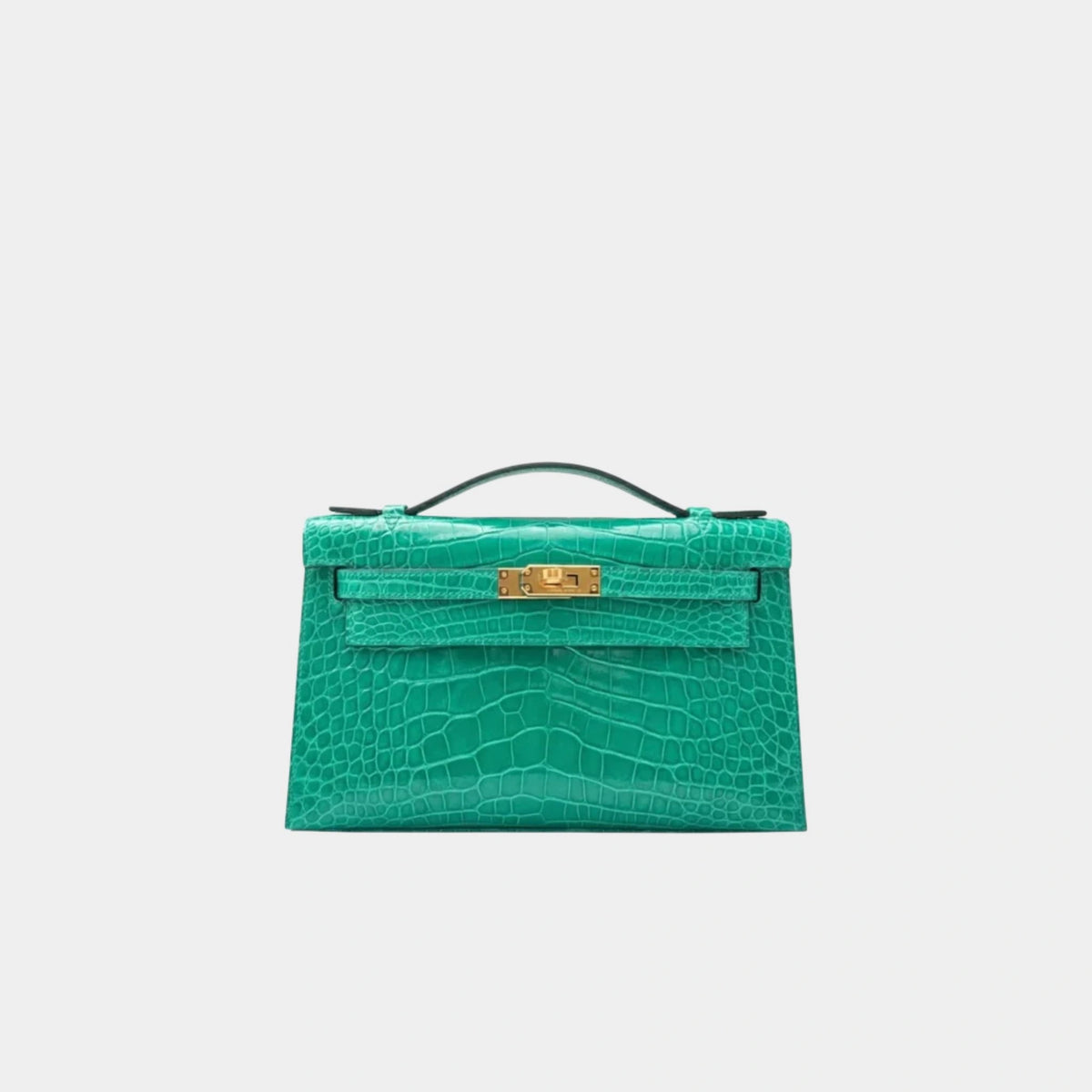 Kelly Pochette Shiny Crocodile Vert Jade GHW — K (2025)