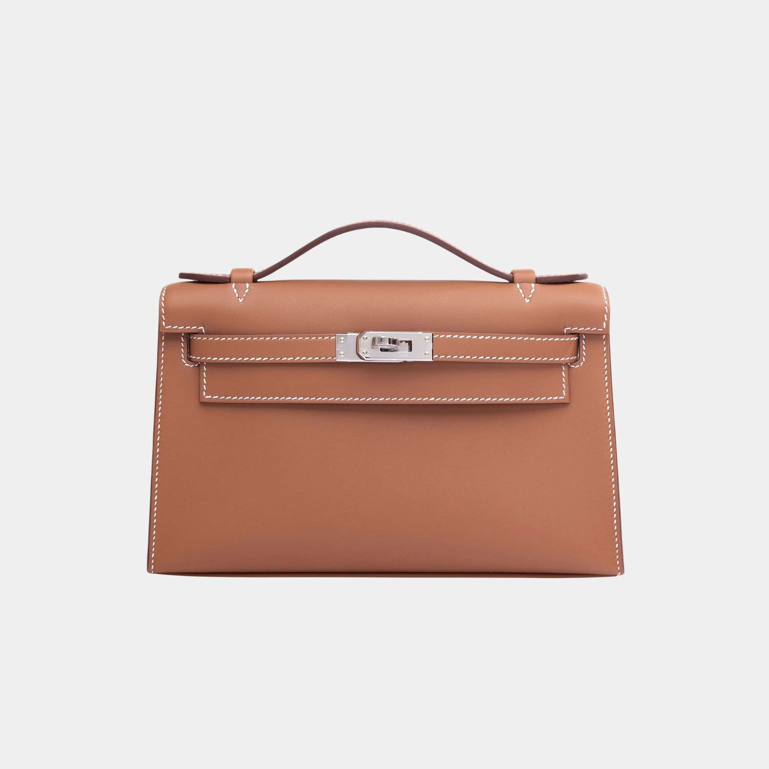 Hermes Kelly Pochette Swift Gold PHW, Front