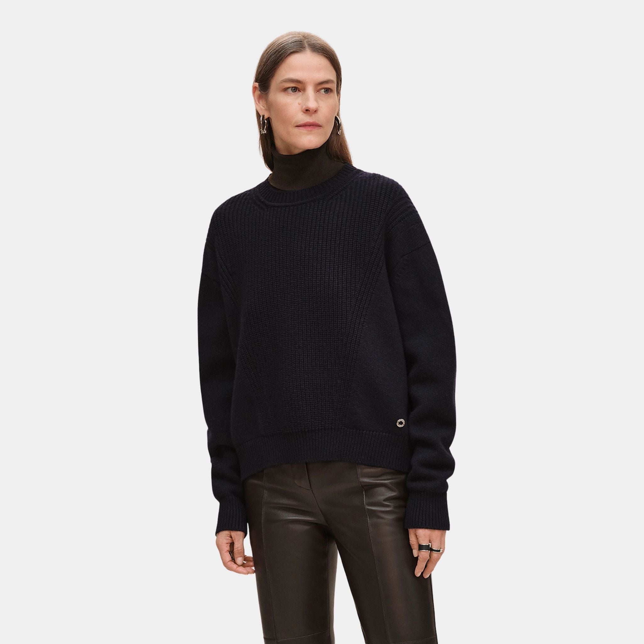Long-sleeve Sweater in Plain Scottish Cashmere