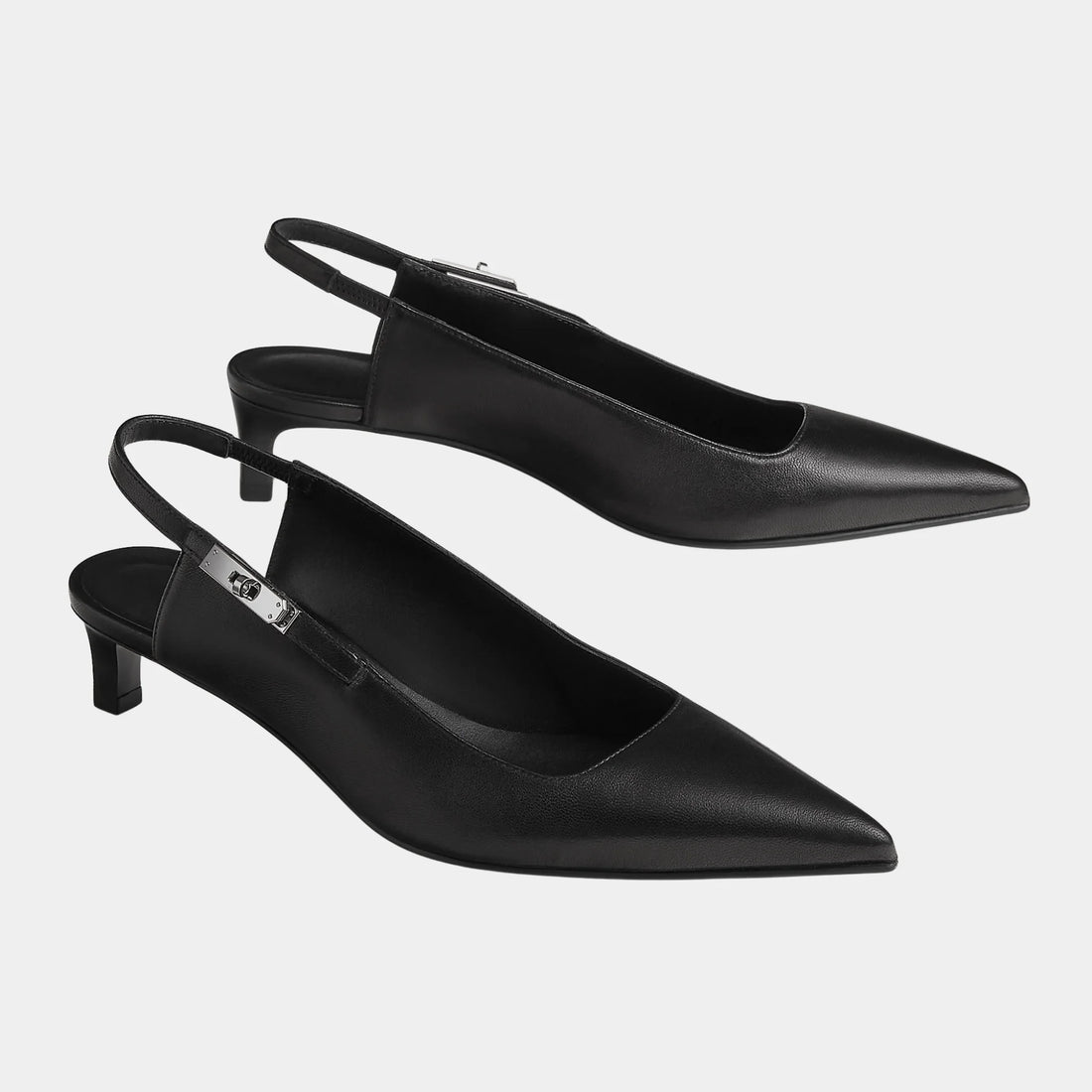 Hermes Lover 40 Pump in Nappa Leather, Noir, Front