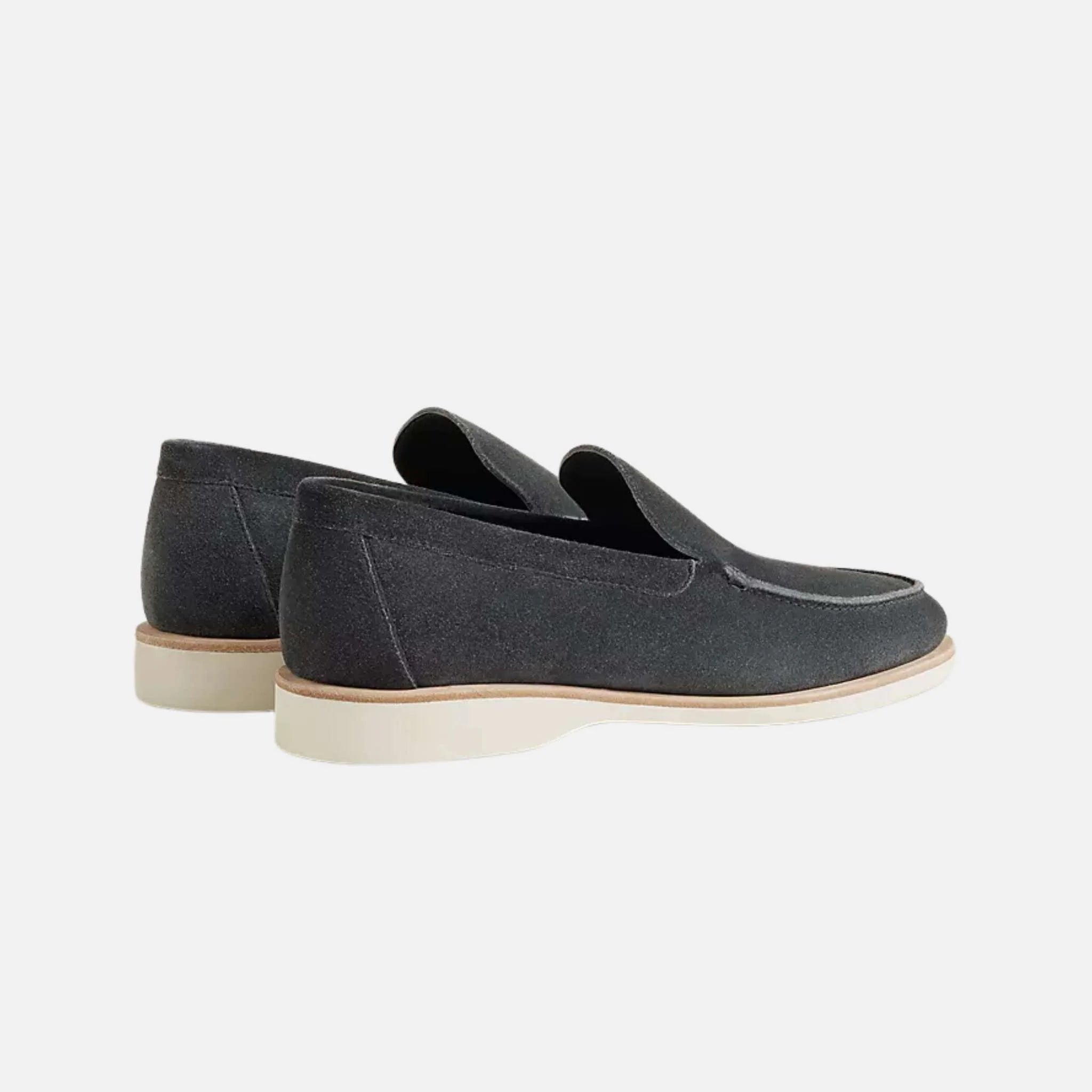 Hermes Low Loafer Suede Calfskin , Gris Orage , rear