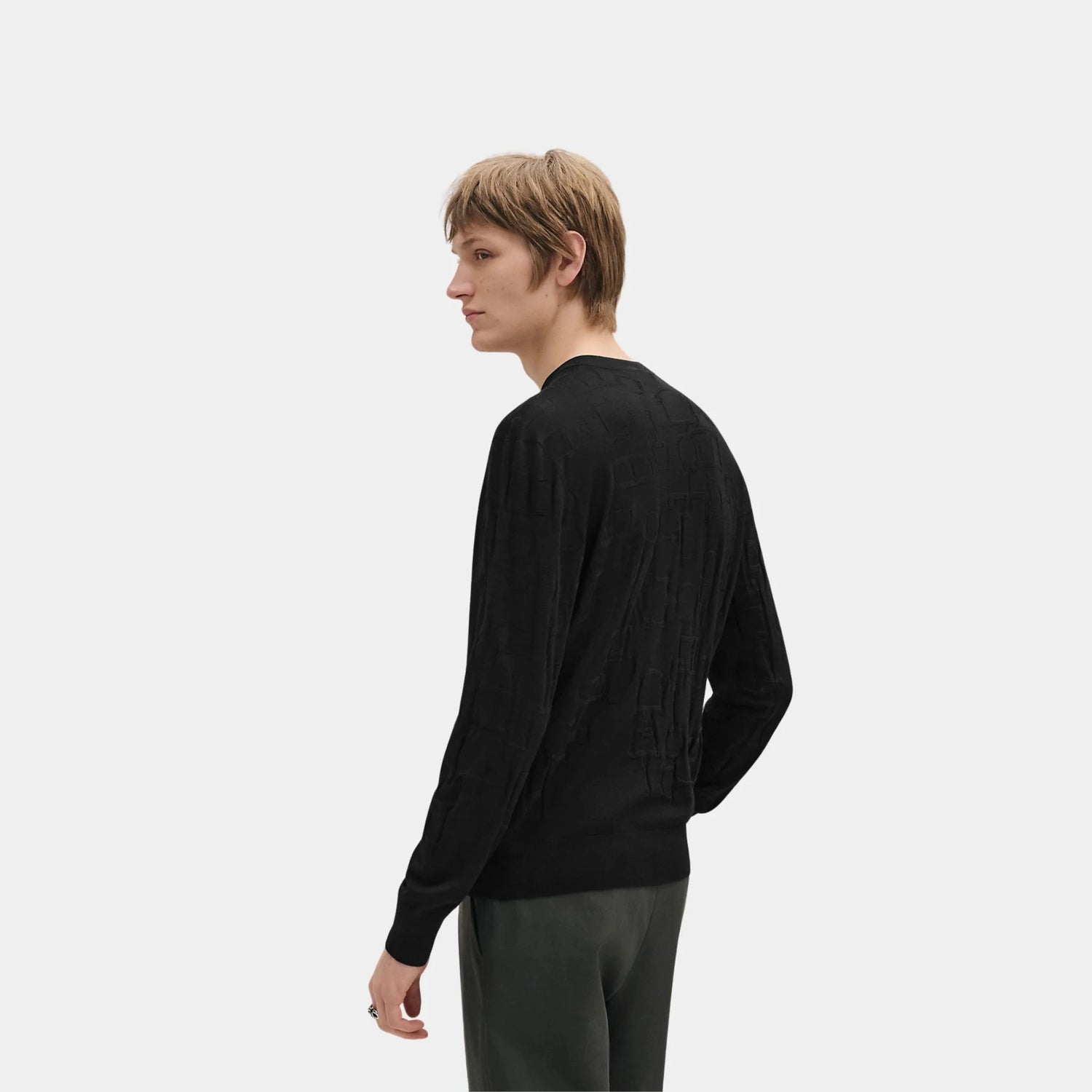Hermes Méli-Mors Intégrale Round Neck Sweater, Noir, Back