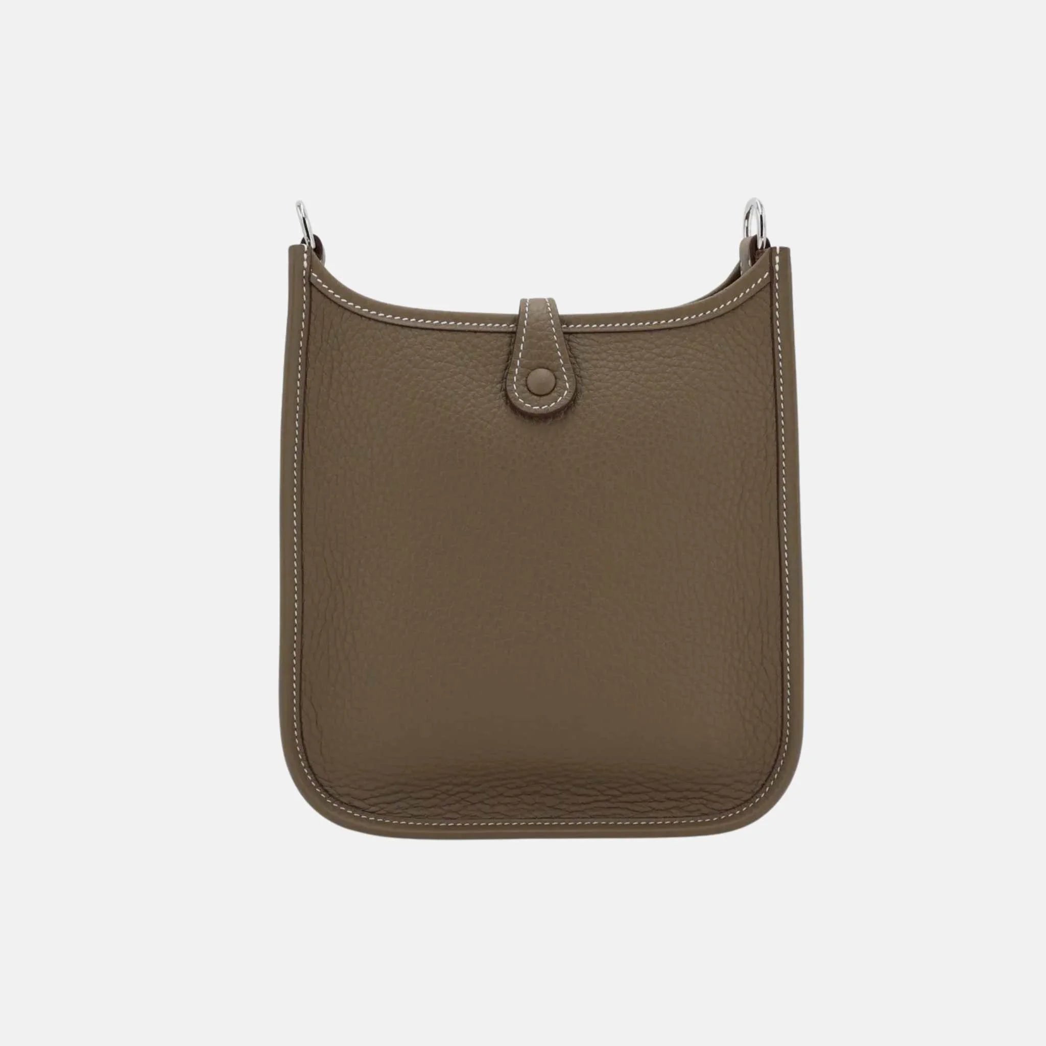 Hermes Mini Evelyne TPM Amazone 98 Clemence Etoupe/Bleu Indigo PHW, Back