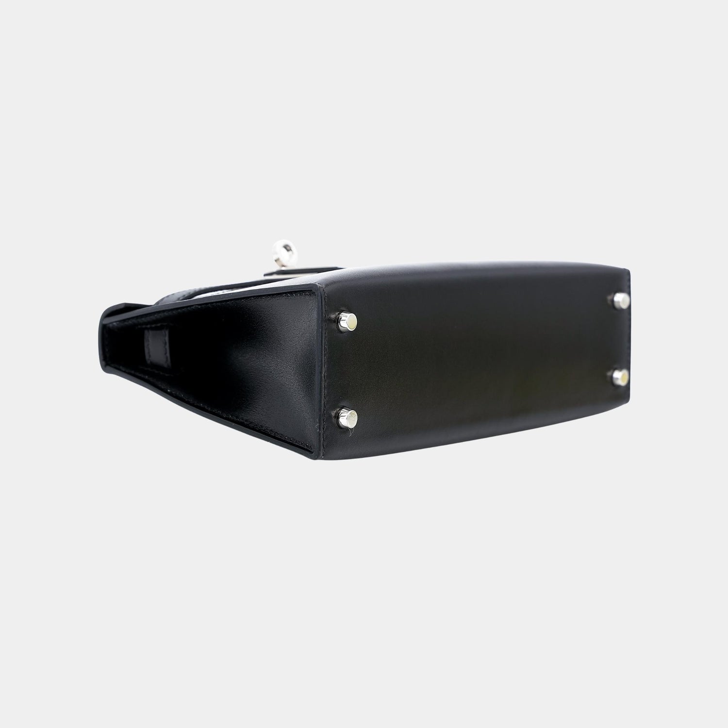 Hermes Mini Kelly II Box-Calf Black PHW, Bottom