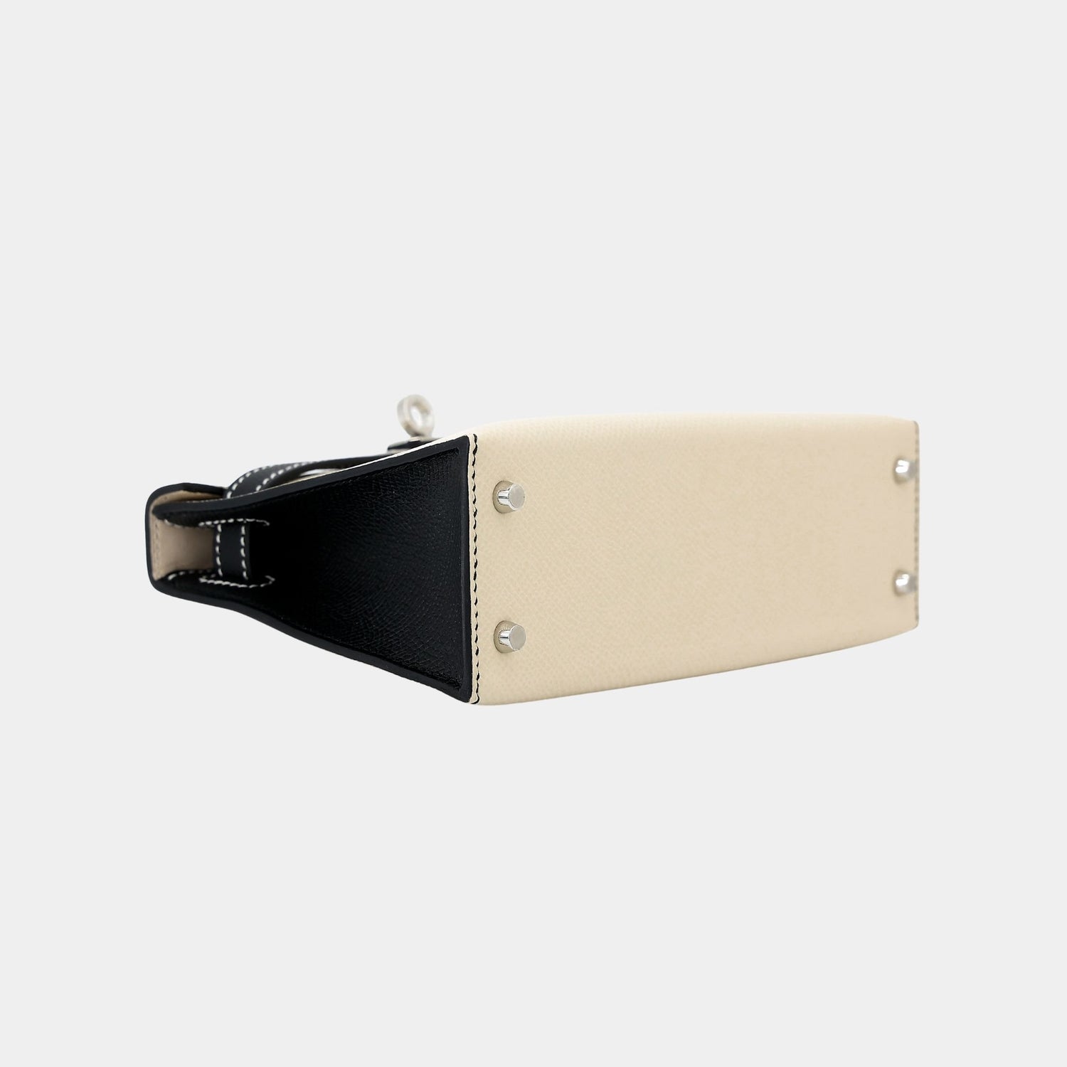 Hermes Mini Kelly II HSS Epsom Nata/Black PHW, Bottom
