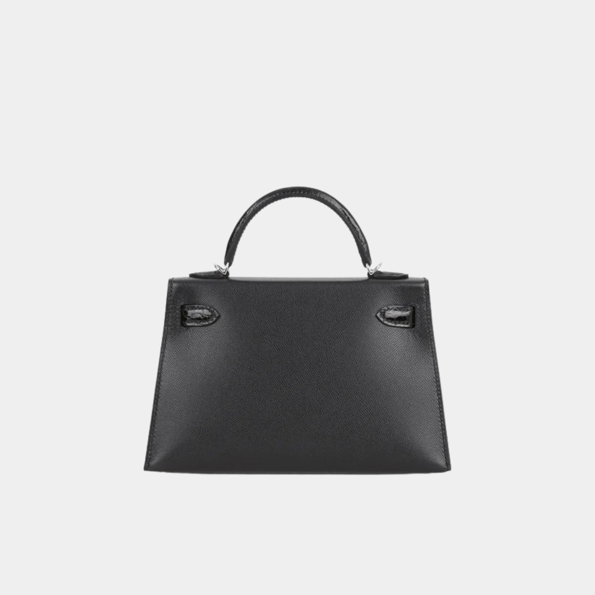 Hermes Mini kelly Touch Black Madame & Shiny Alligator PHW, Back