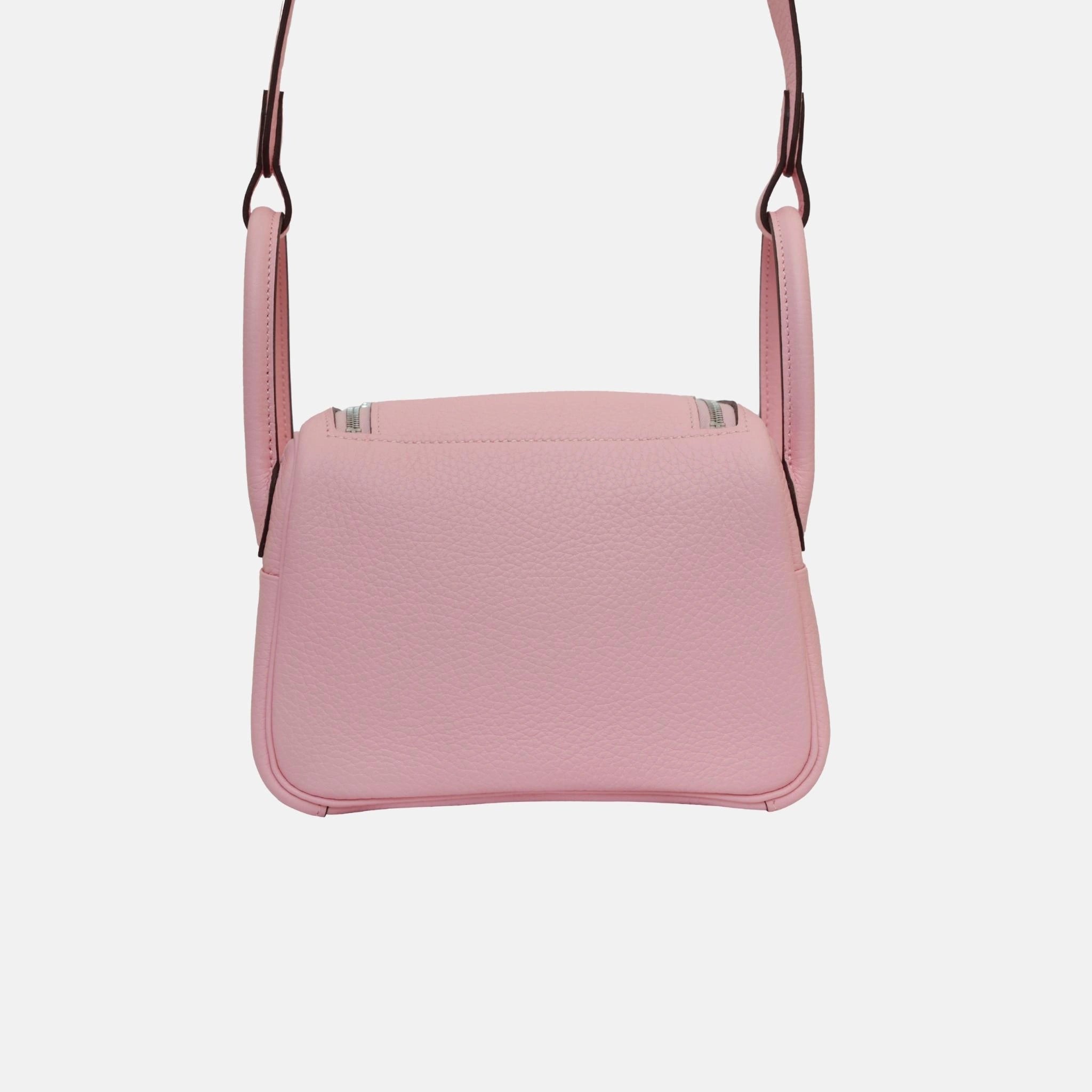 Hermes Mini Lindy Rose Sakura Clemence PHW, Back