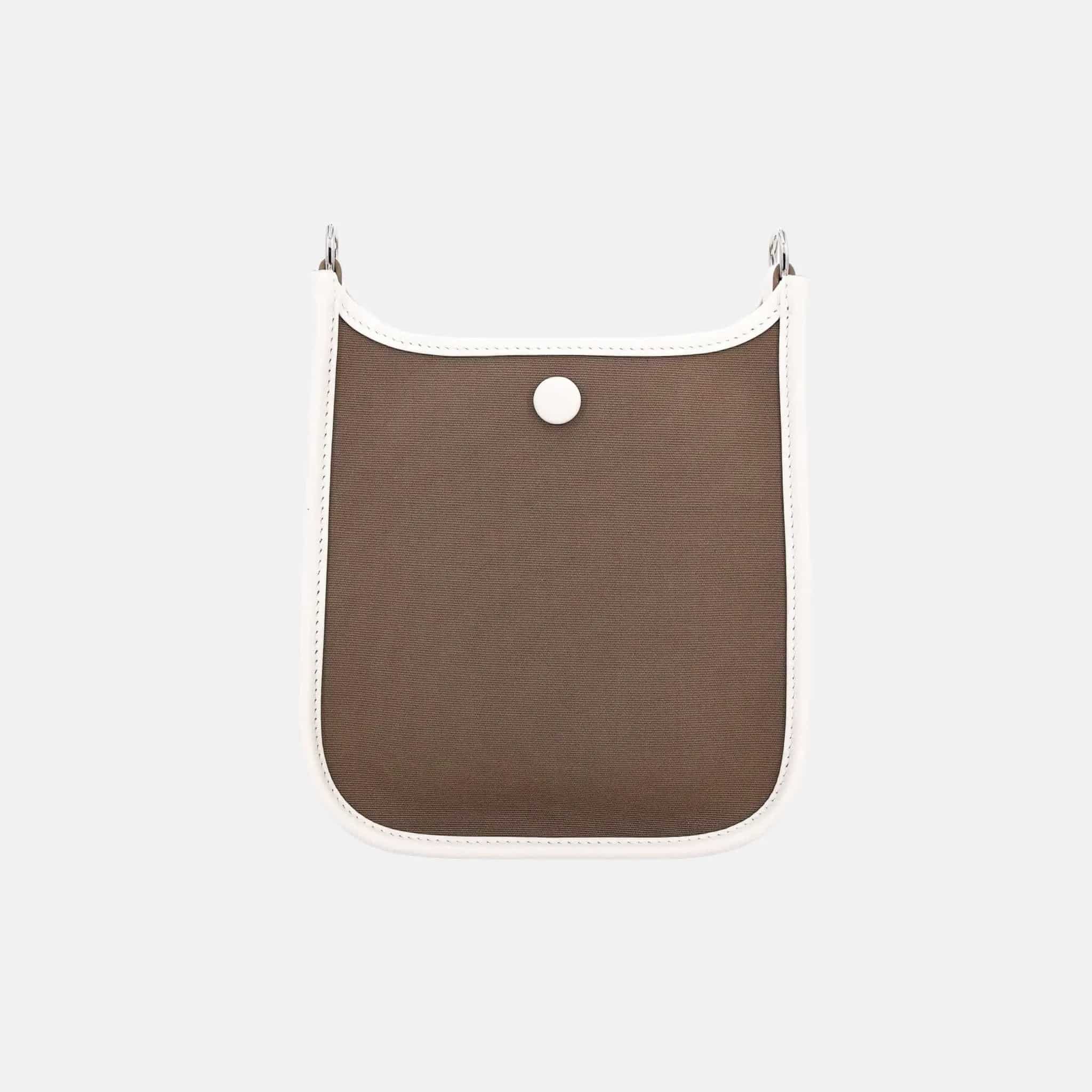 Hermes Neo Evelyne 29 Swift/Canvas Etoupe - Gris Pale PHW, Back