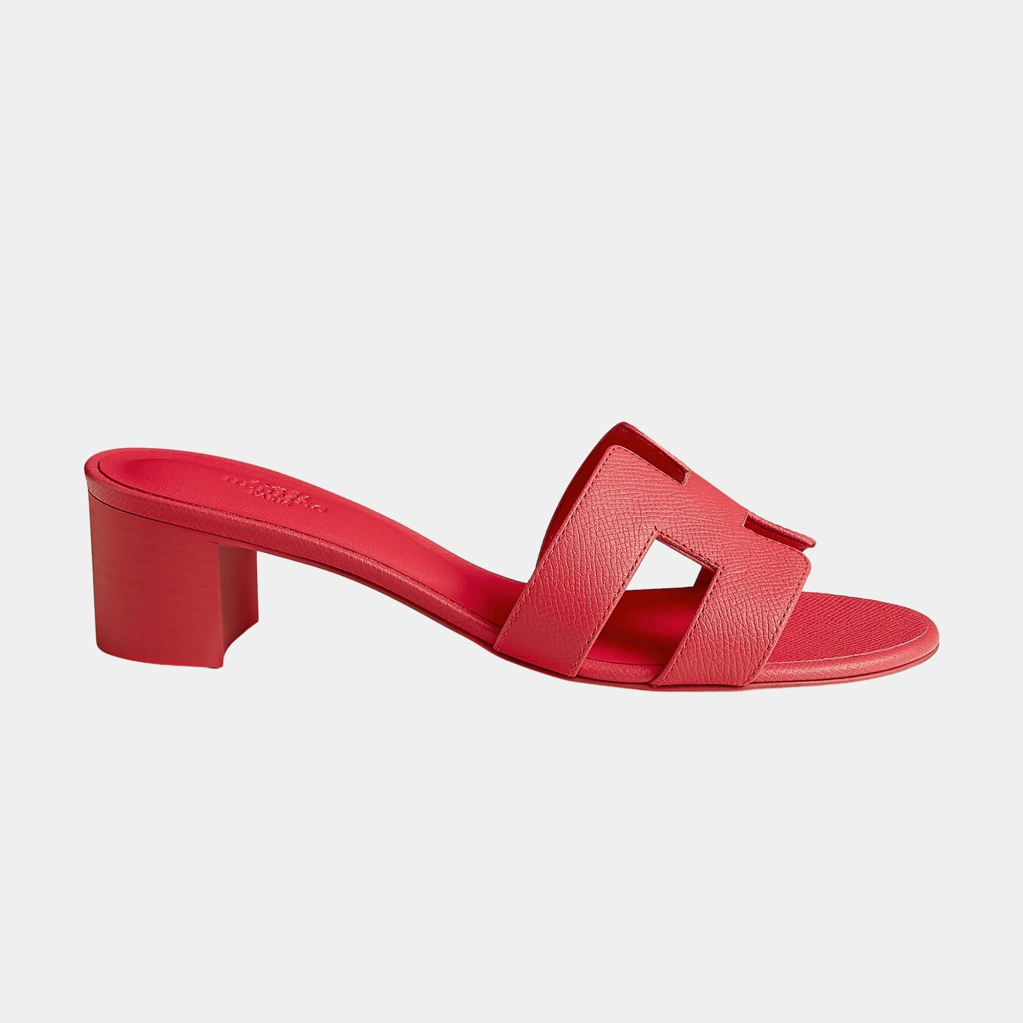 Hermes Oasis Sandals Epsom Calfskin, Rose Grenade, Side